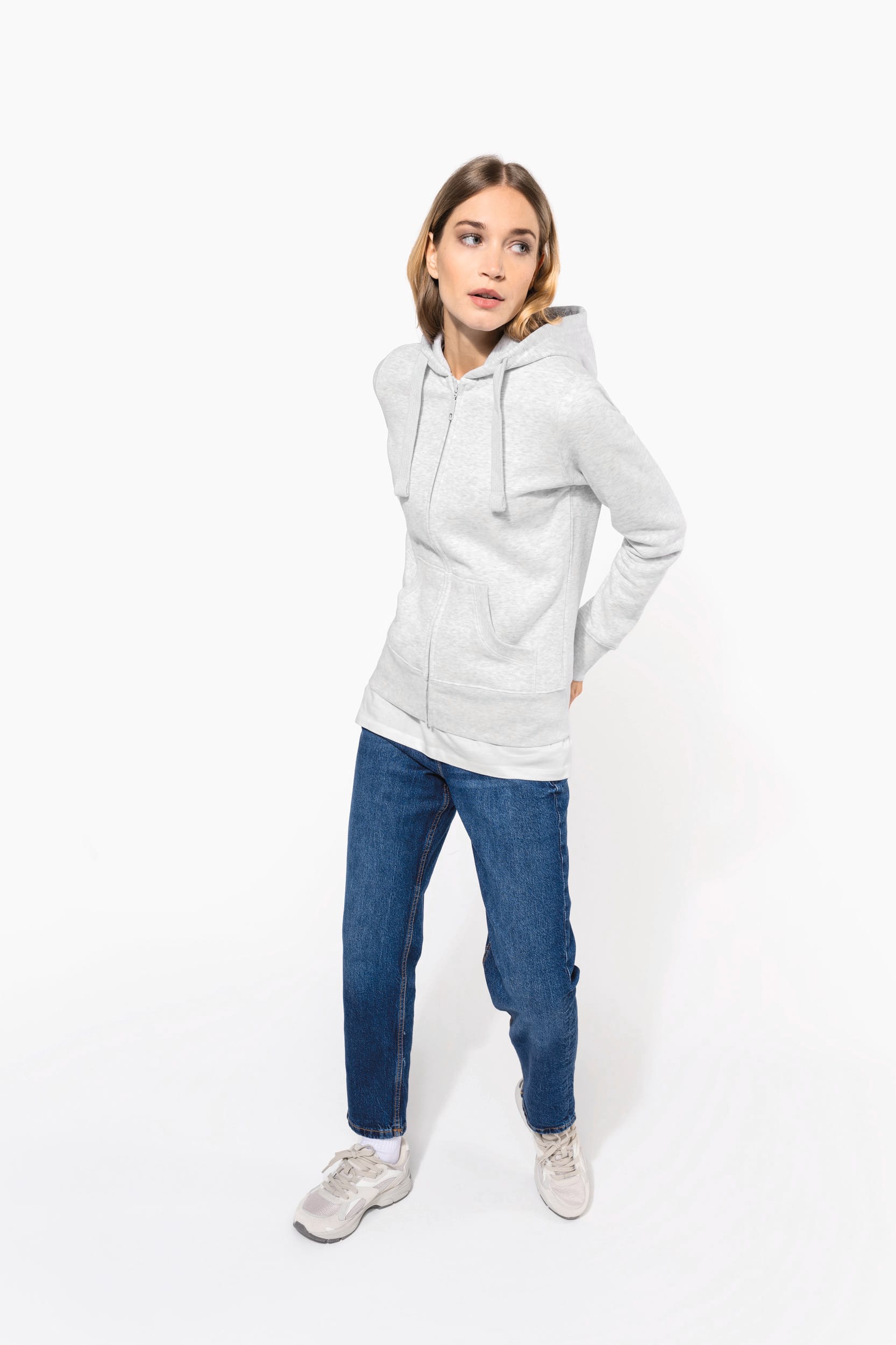 DAMEN KAPUZENSHIRT mit Reißververschluss