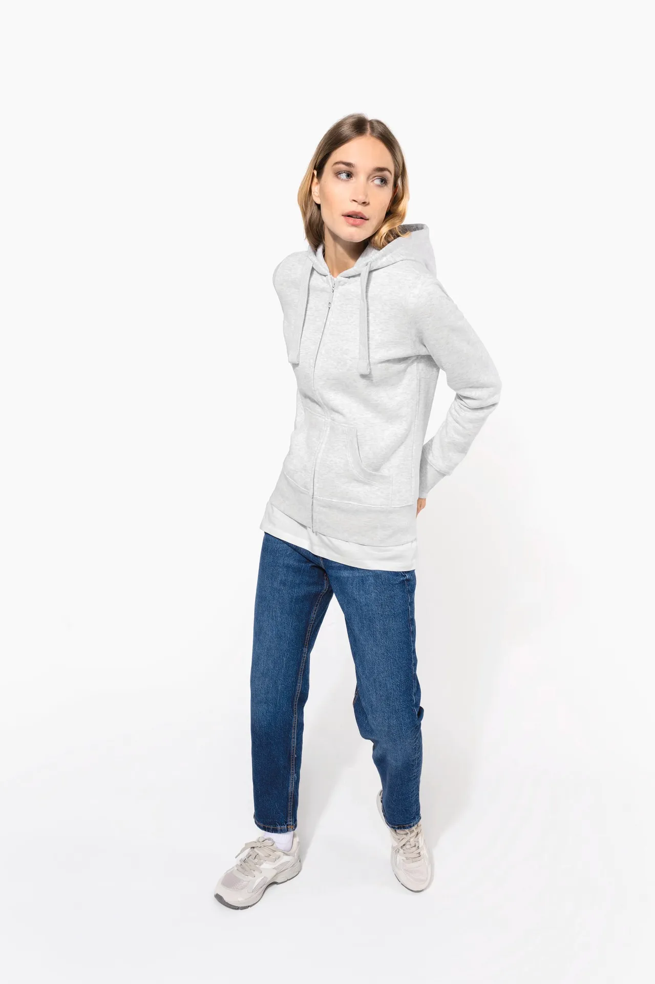 DAMEN KAPUZENSHIRT mit Reißververschluss