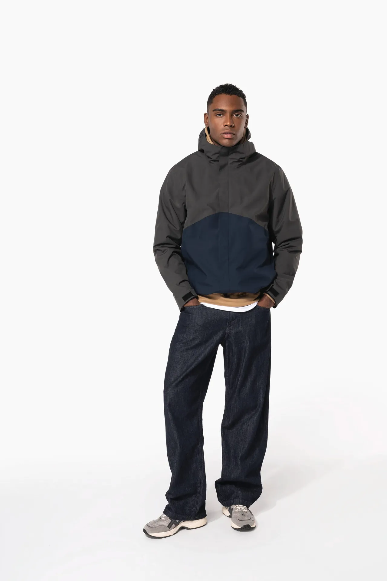 Wasserdichter 3-in-1-Unisex-Parka mit zweifarbiger Kapuze