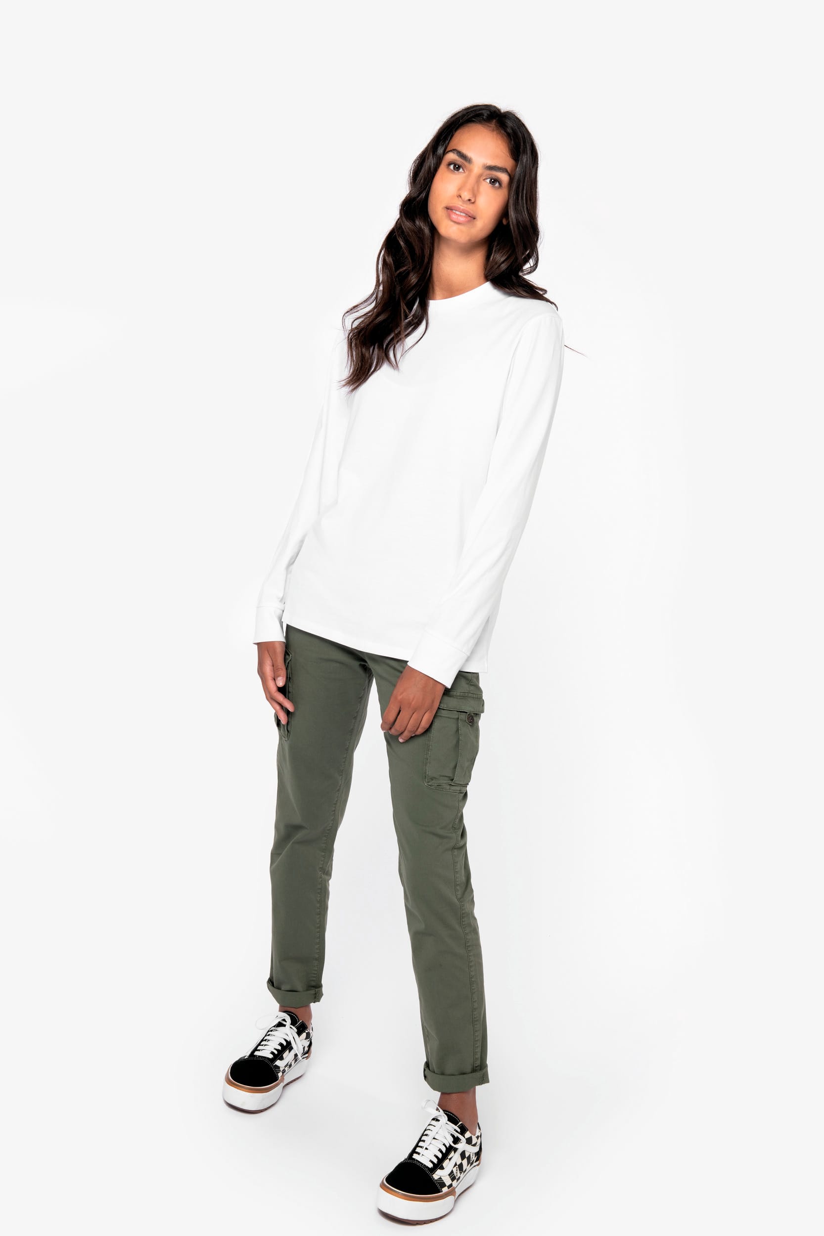 Umweltfreundliche ausgewaschene Cargohose für Damen