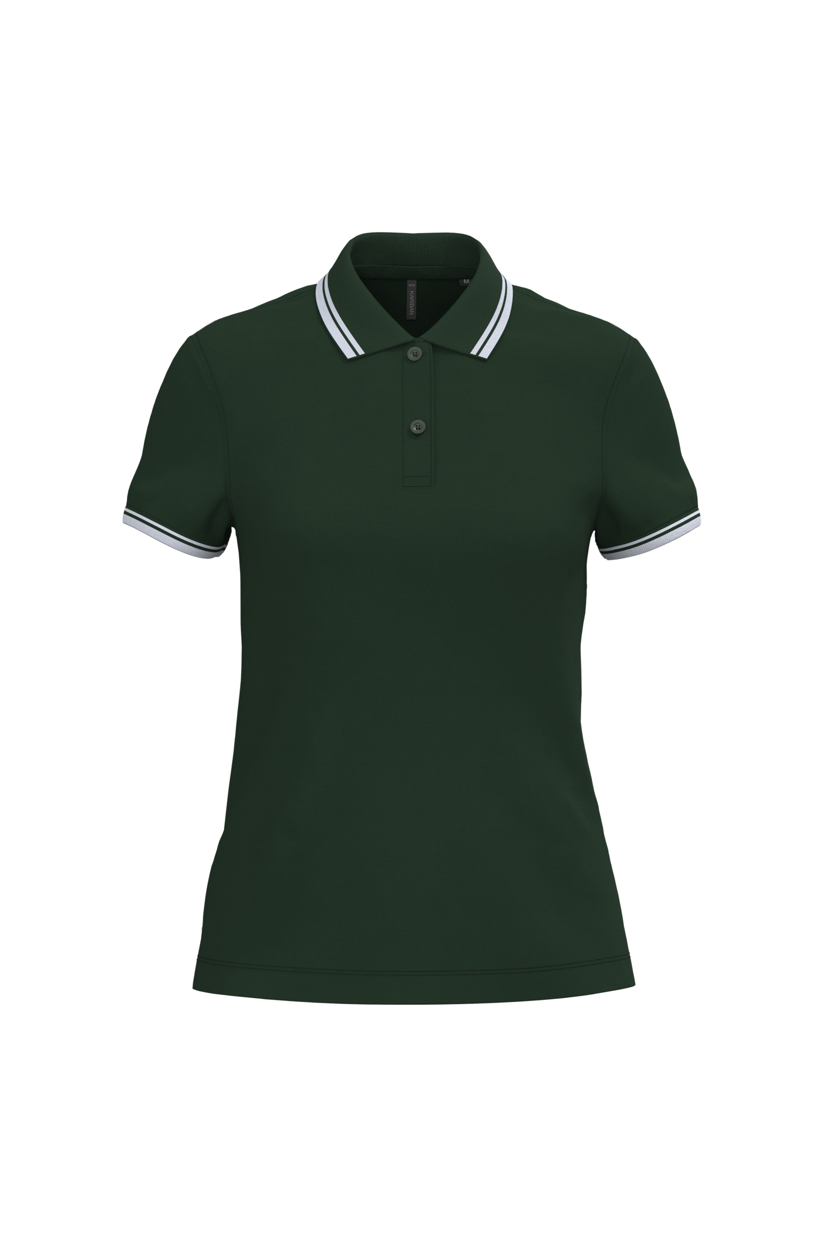 Damen Poloshirt mit kurzen Ärmeln und kontrastfarbenen Paspeln