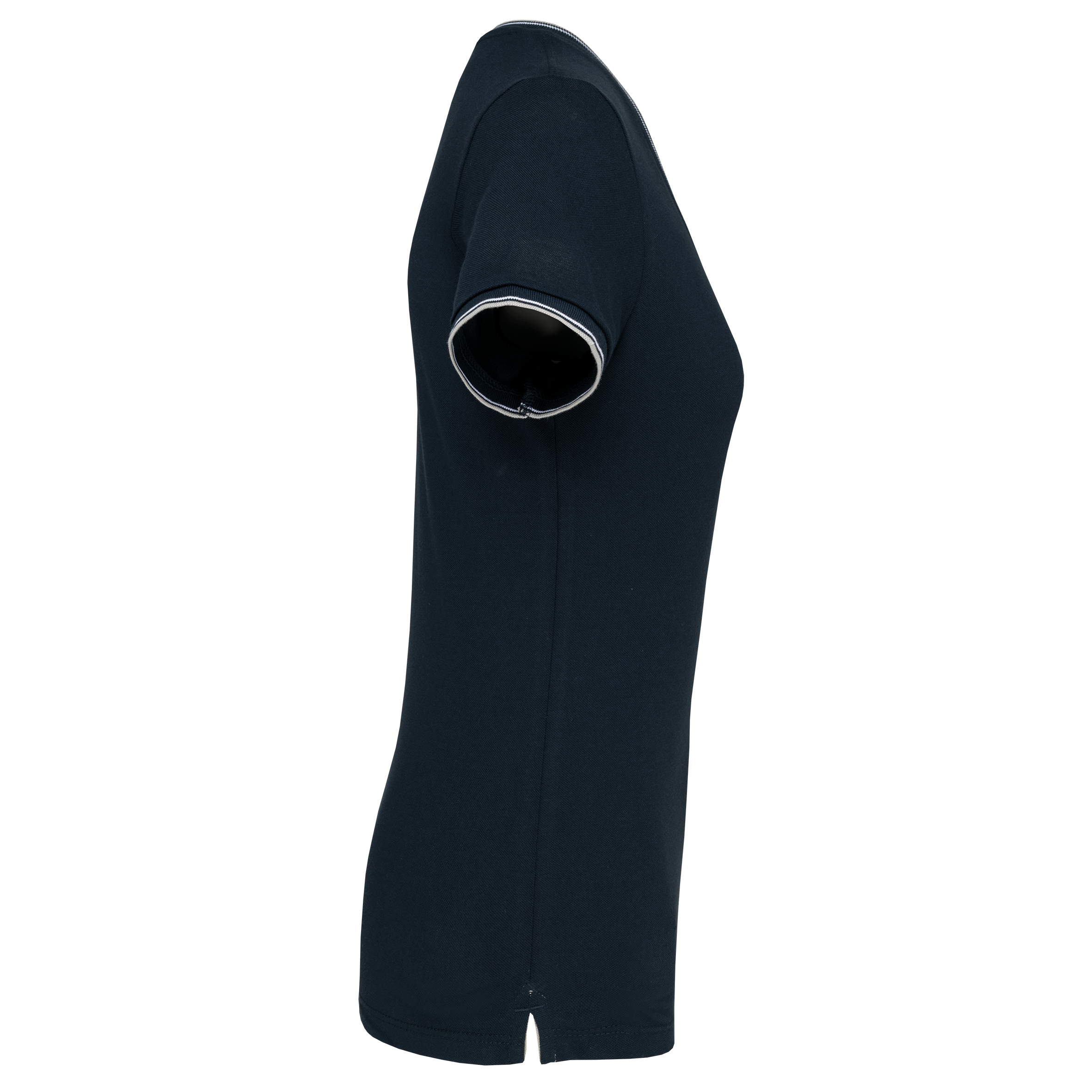 Damen T-Shirt aus Piqué-Trikot mit V-Ausschnitt