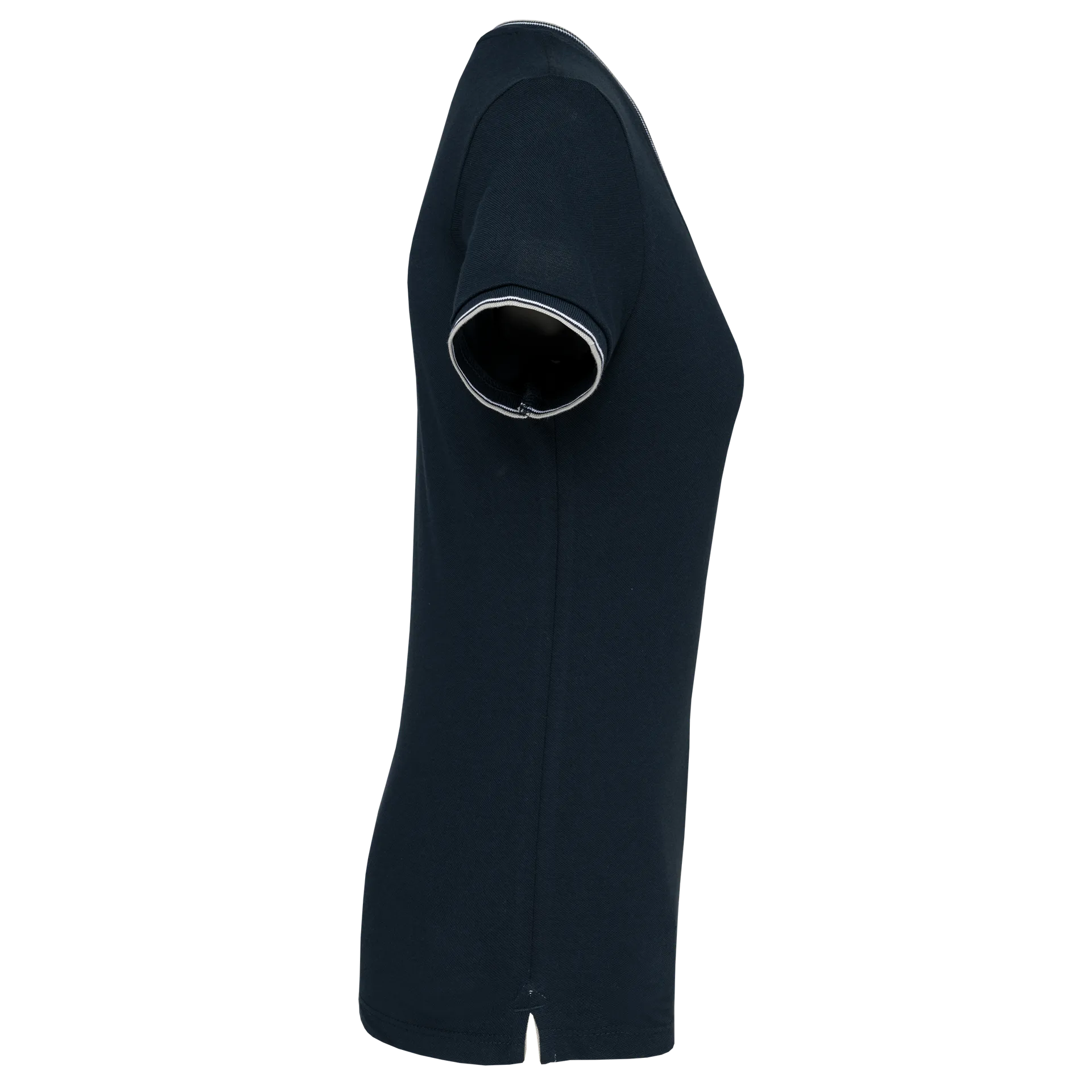 Damen T-Shirt aus Piqué-Trikot mit V-Ausschnitt