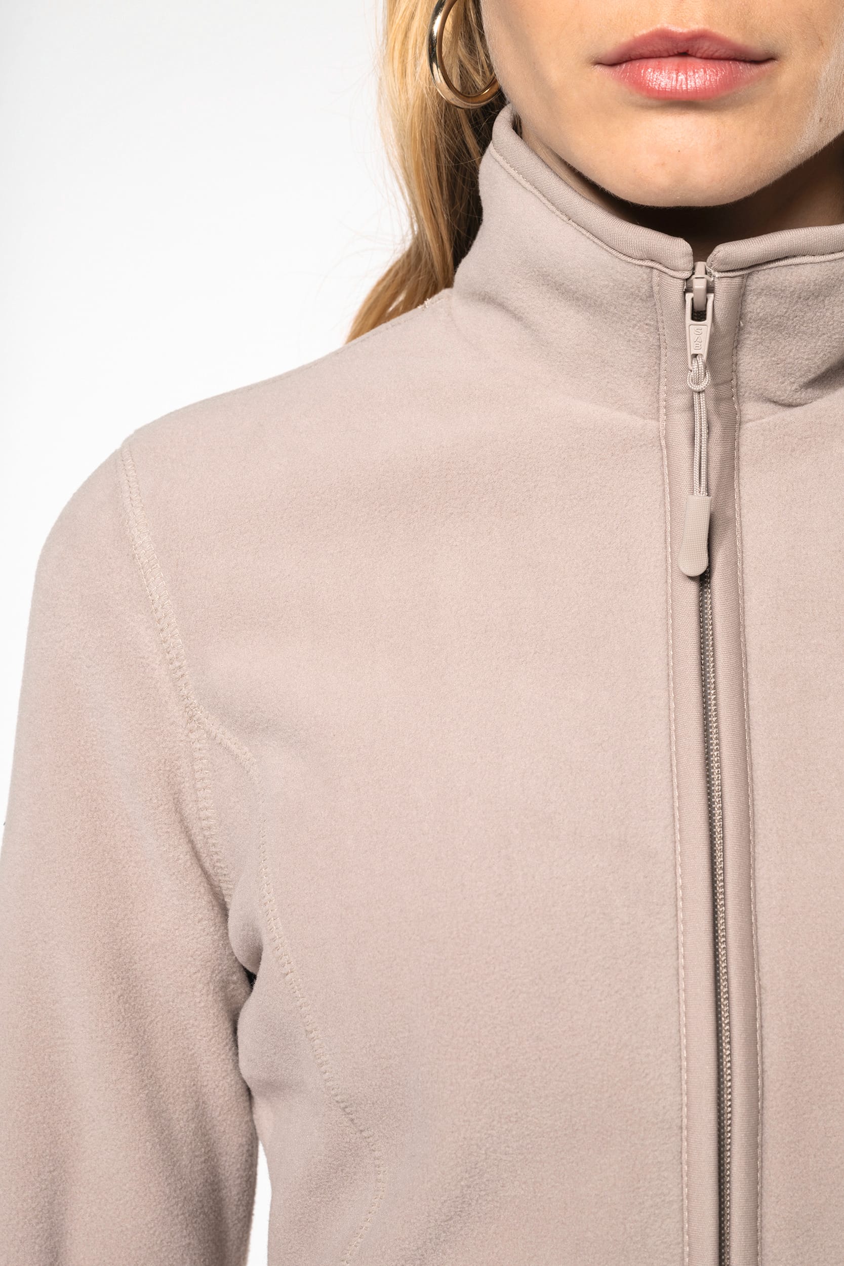 Mikrofleece-Jacke mit Reißverschluss für Damen