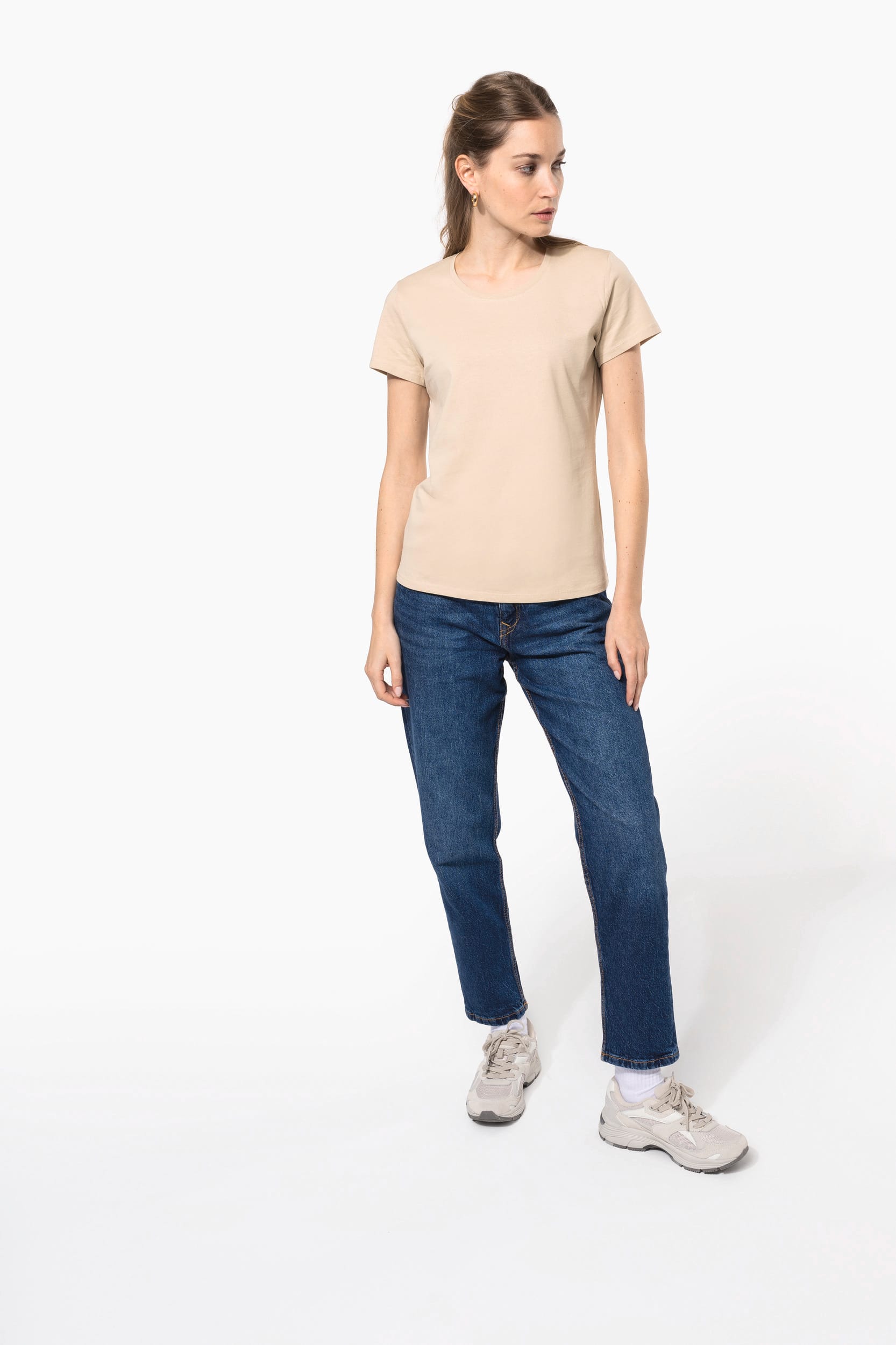 Ladies' short-sleeved crew neck T-shirt