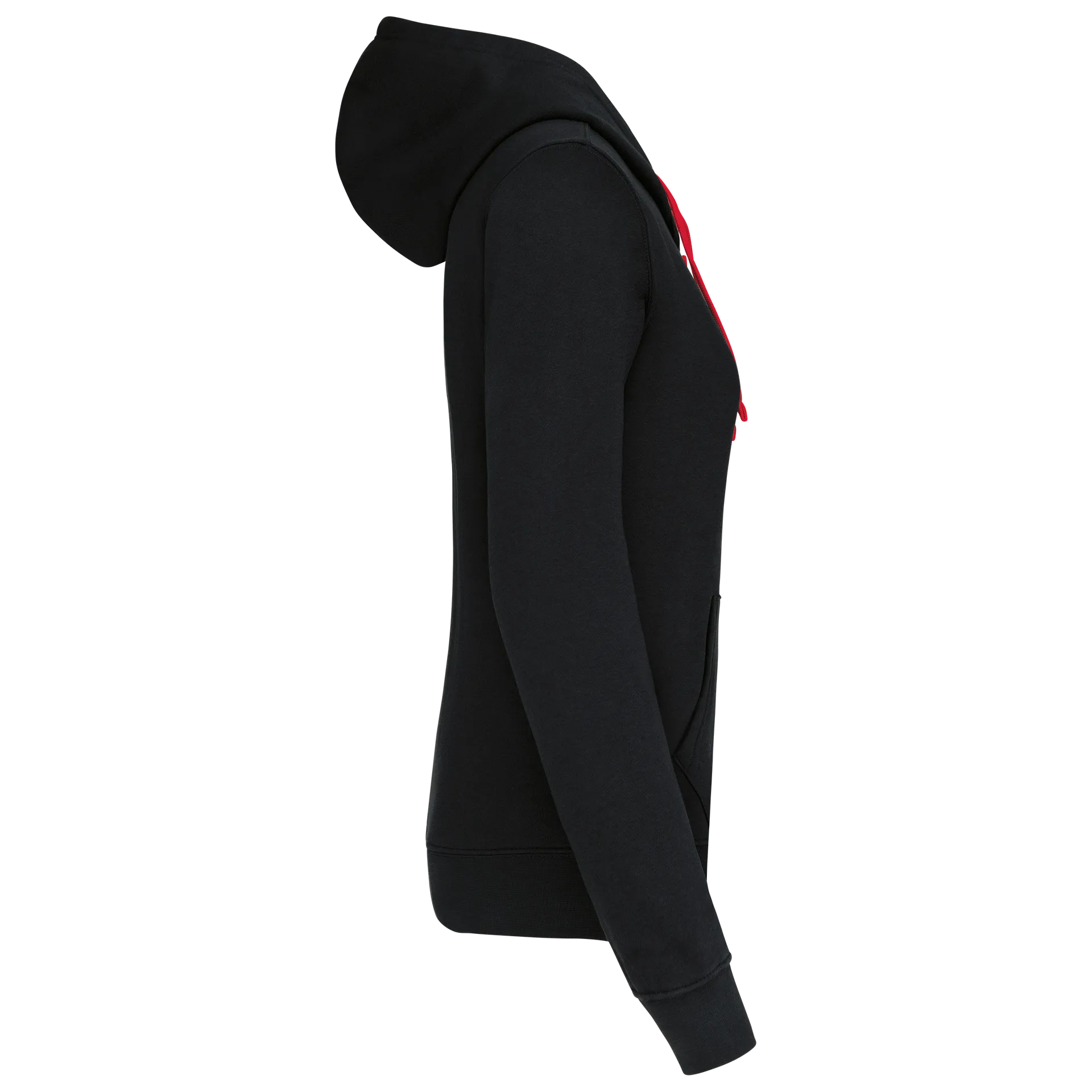 DAMEN-KAPUZENSWEATSHIRT BICOLOR mit Reißverschluss