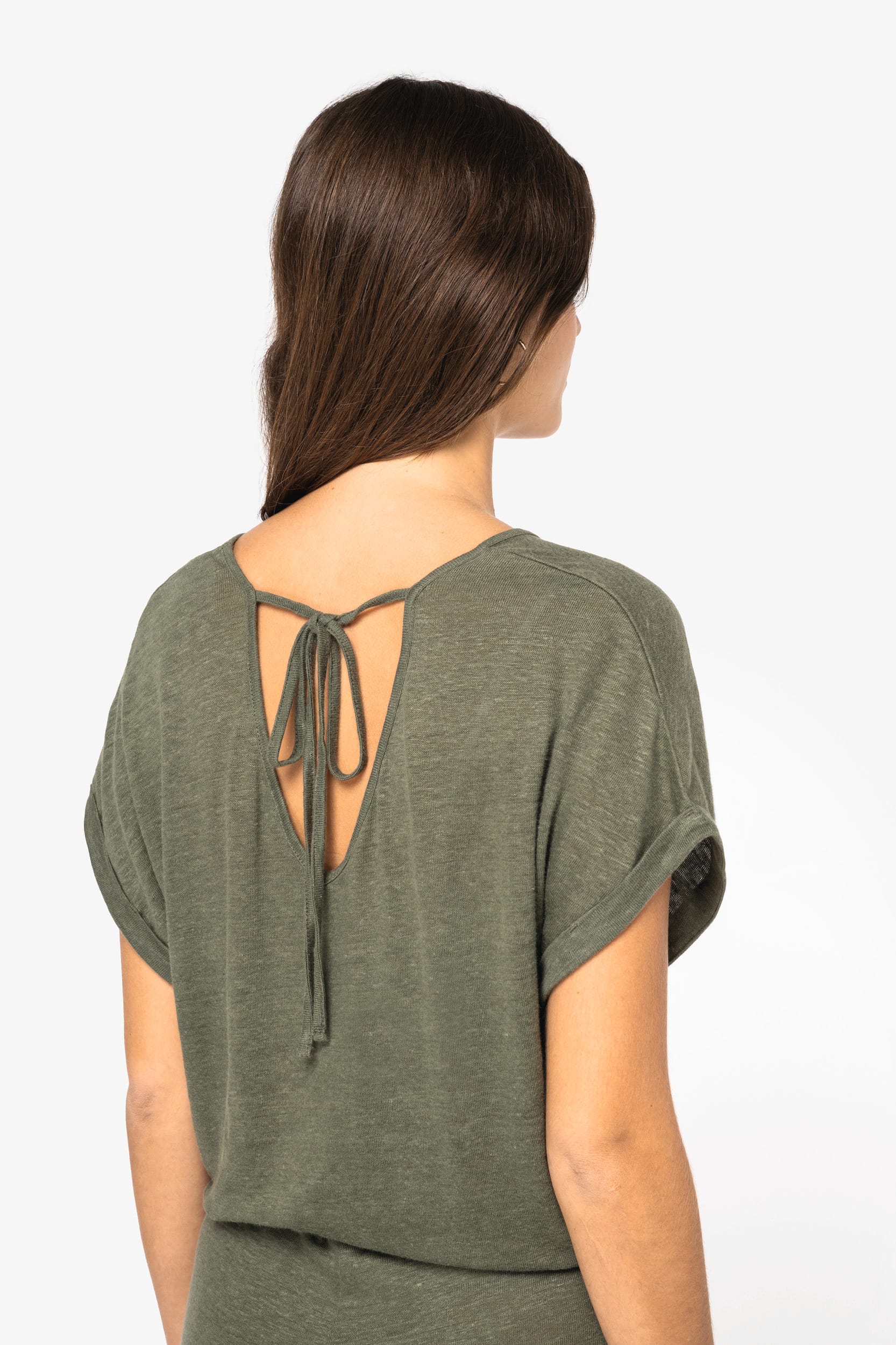 Overall aus Leinenstrickstoff mit kurzen Ärmeln für Damen