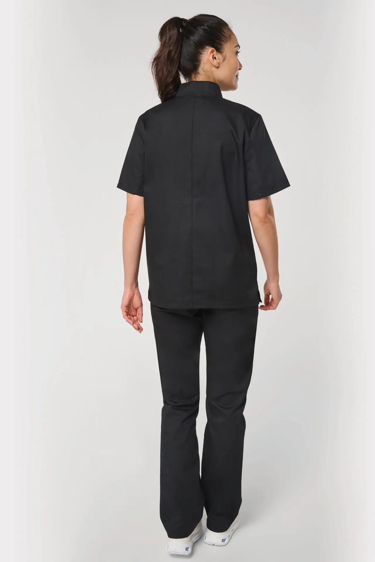 Umweltfreundliche Unisex-Kochjacke mit kurzen Ärmeln