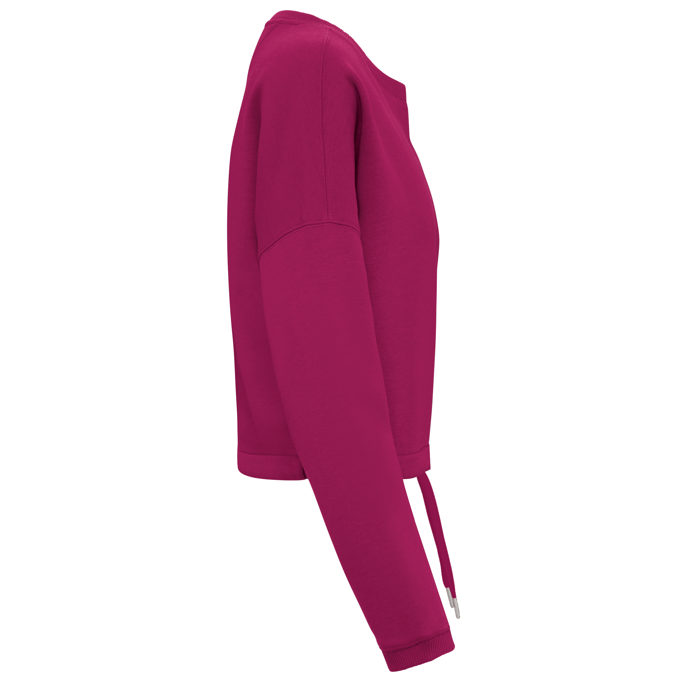 Umweltfreundliches cropped Oversize Damen Sweatshirt mit Rundhalsausschnitt