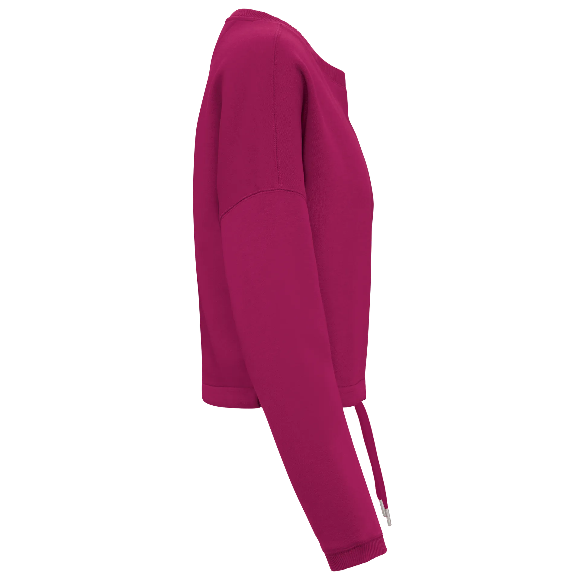 Umweltfreundliches cropped Oversize Damen Sweatshirt mit Rundhalsausschnitt