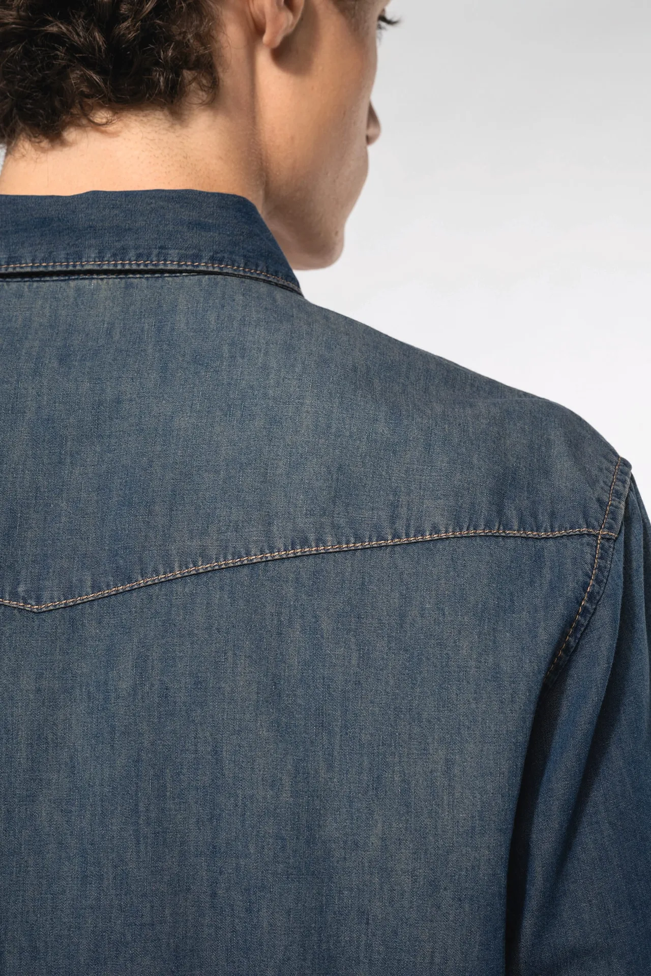 Herren denim-hemd langarm