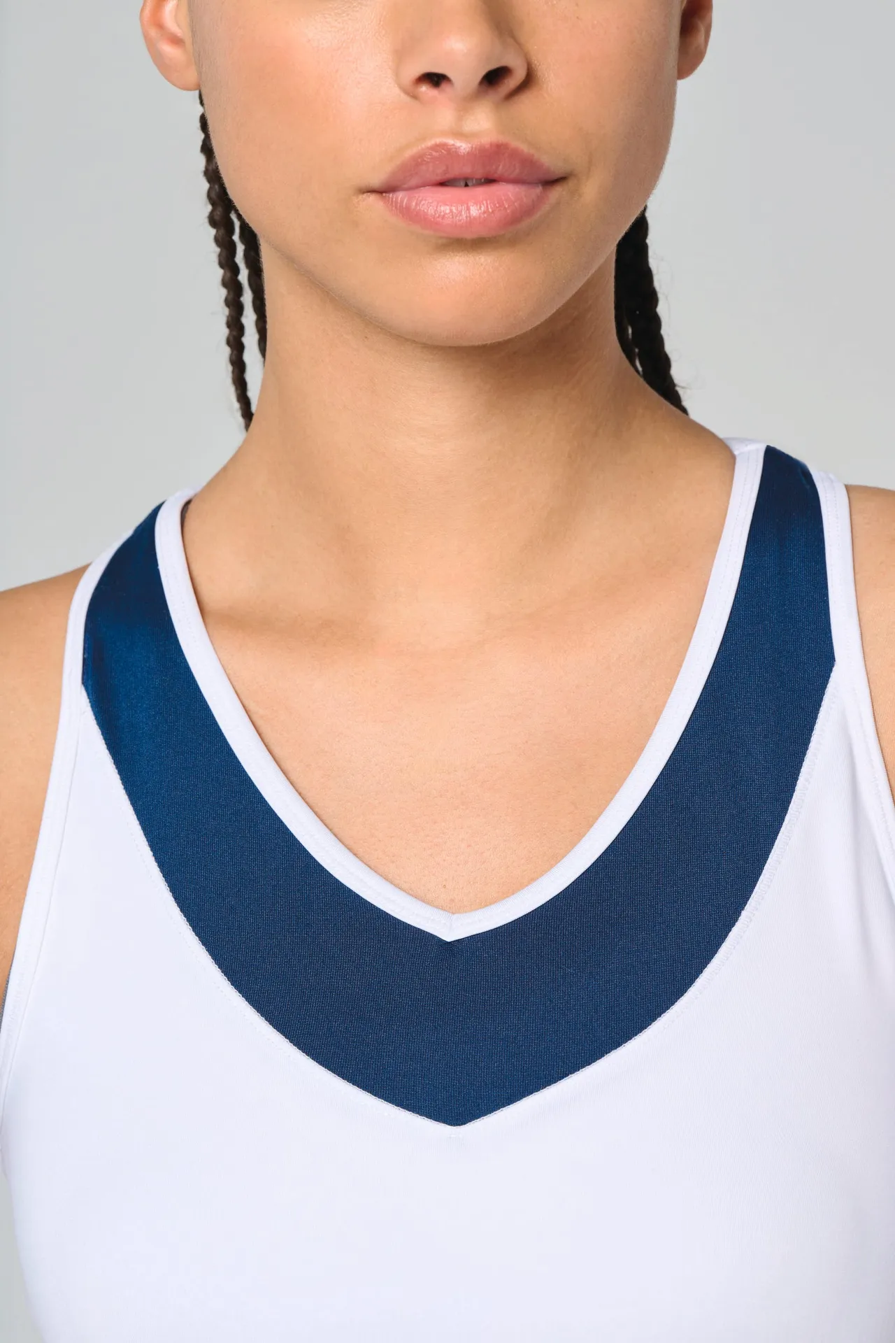 Zweifarbiges Padel-Damentop