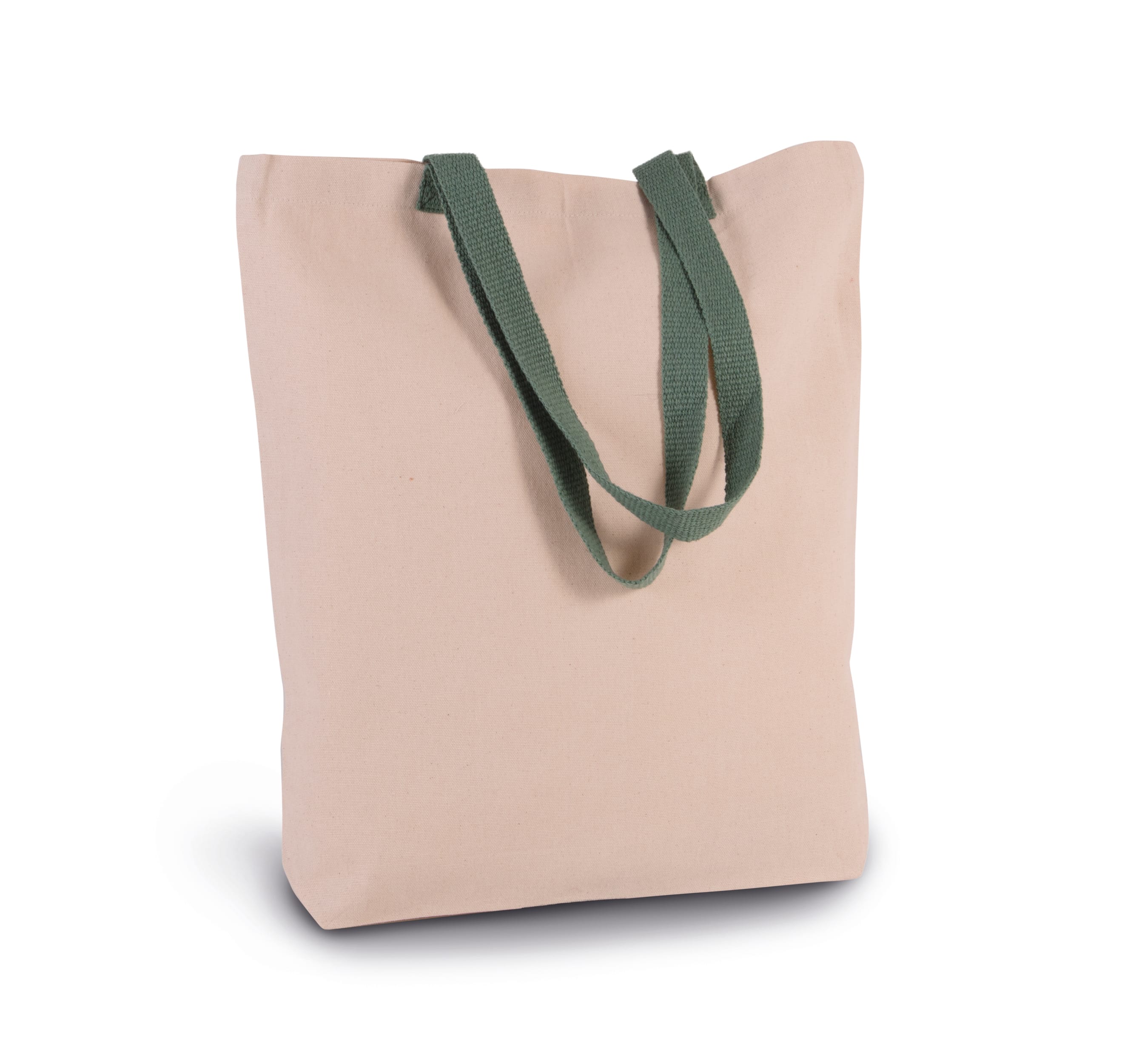 Shoppingtasche mit Seitenfalte und kontrastfarbenem Griff