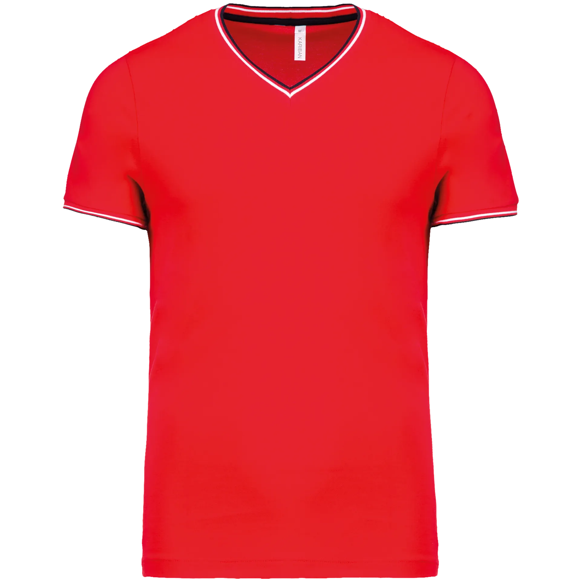 Herren T-Shirt aus Piqué-Trikot mit V-Ausschnitt