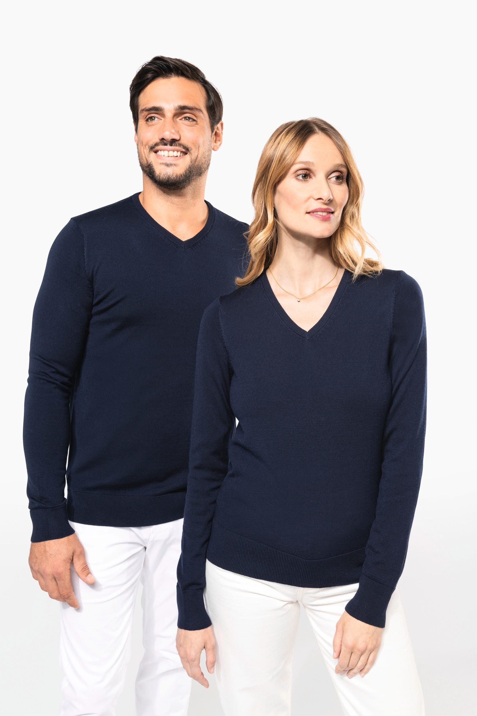 Merino-Herrenpullover mit V-Ausschnitt