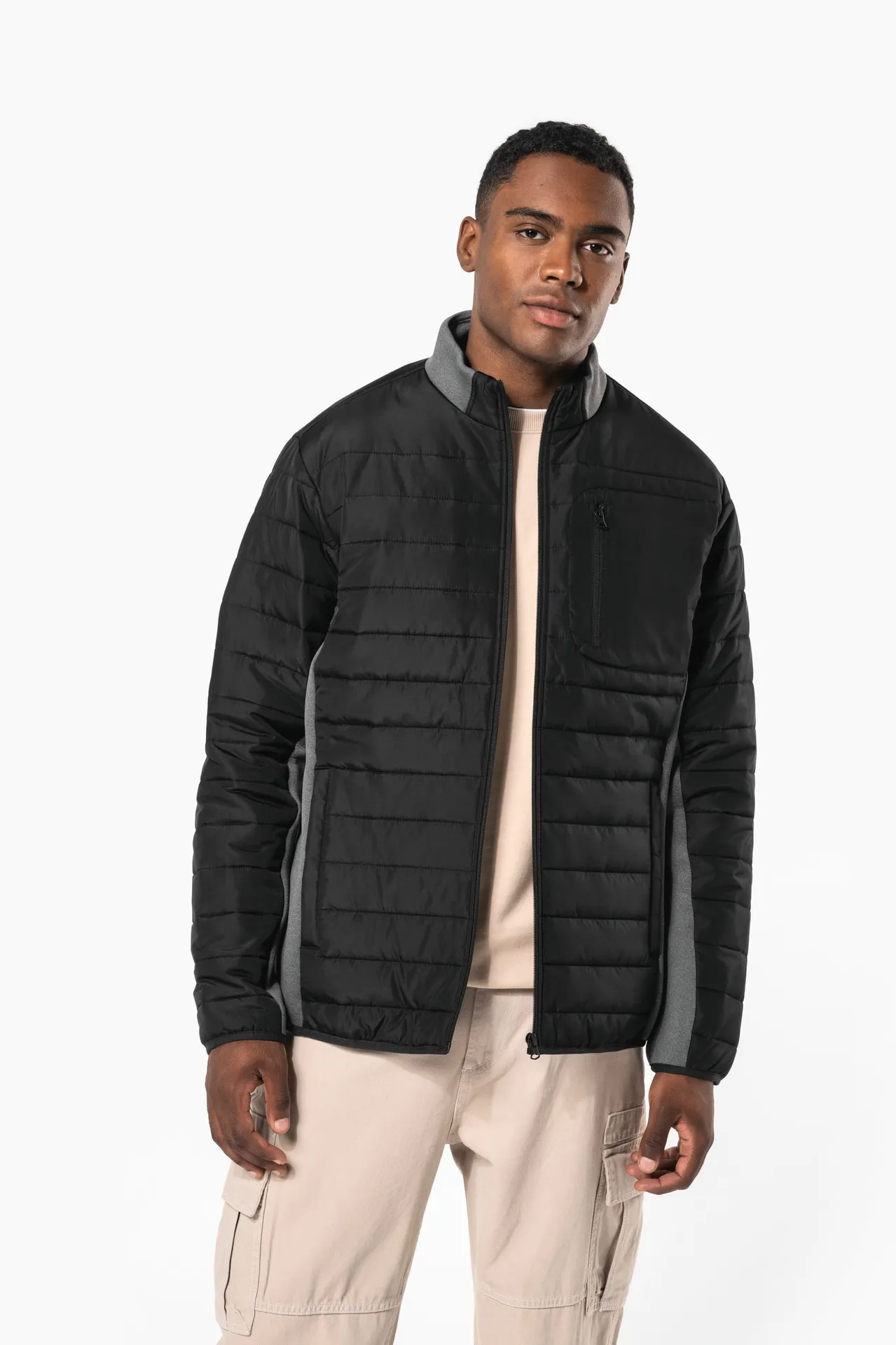 Jacke aus zwei Materialien für Herren