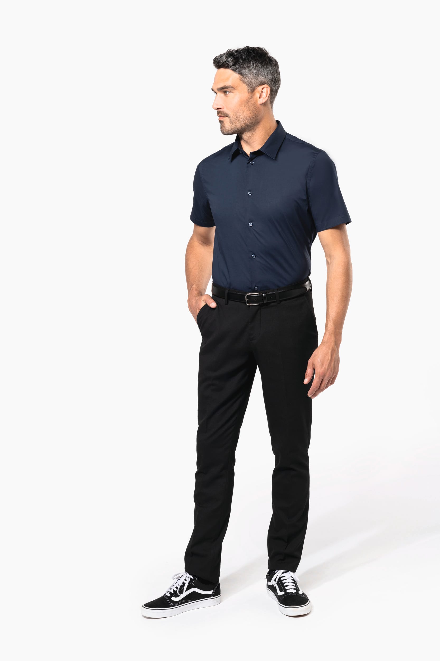 Herren Stretchhemd Kurzarm