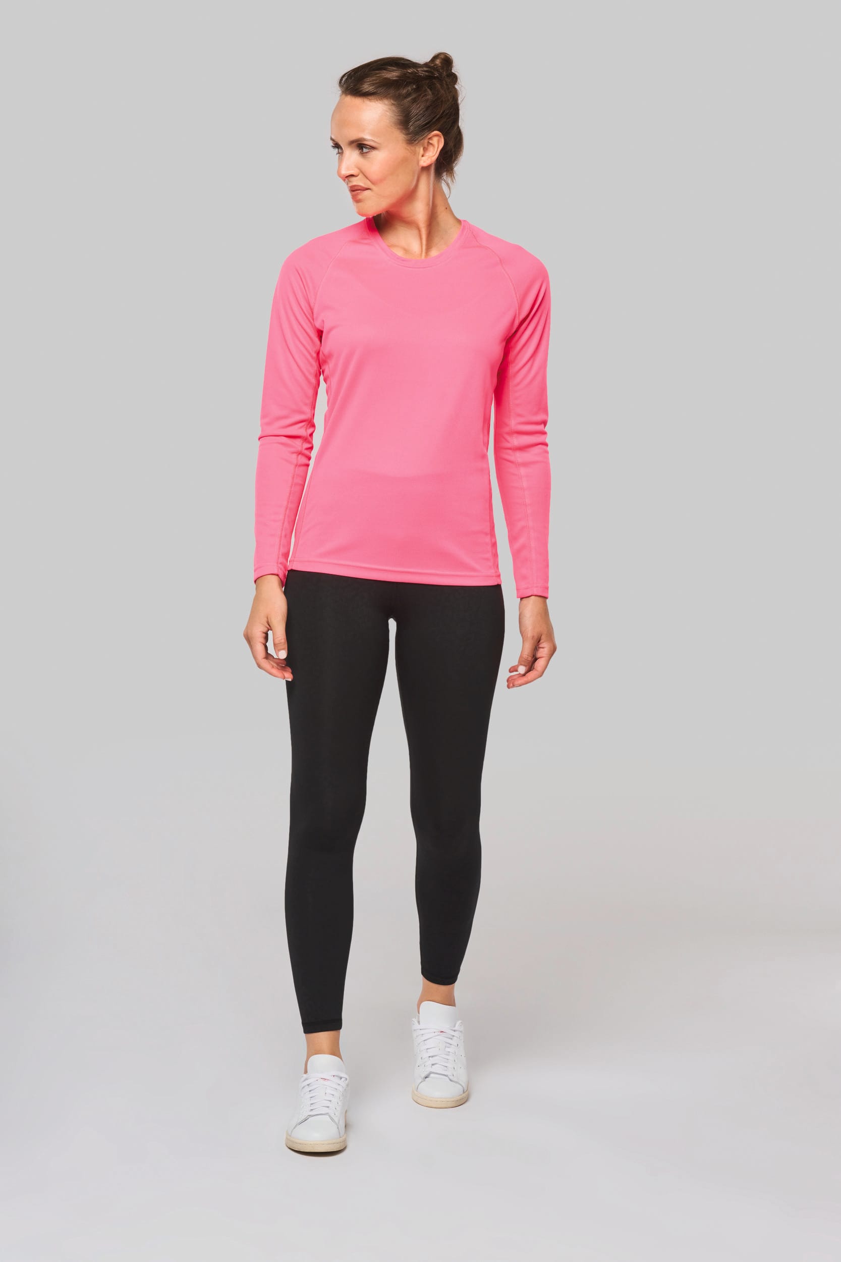 Damen Basic Sport Funktionsshirt Langarm