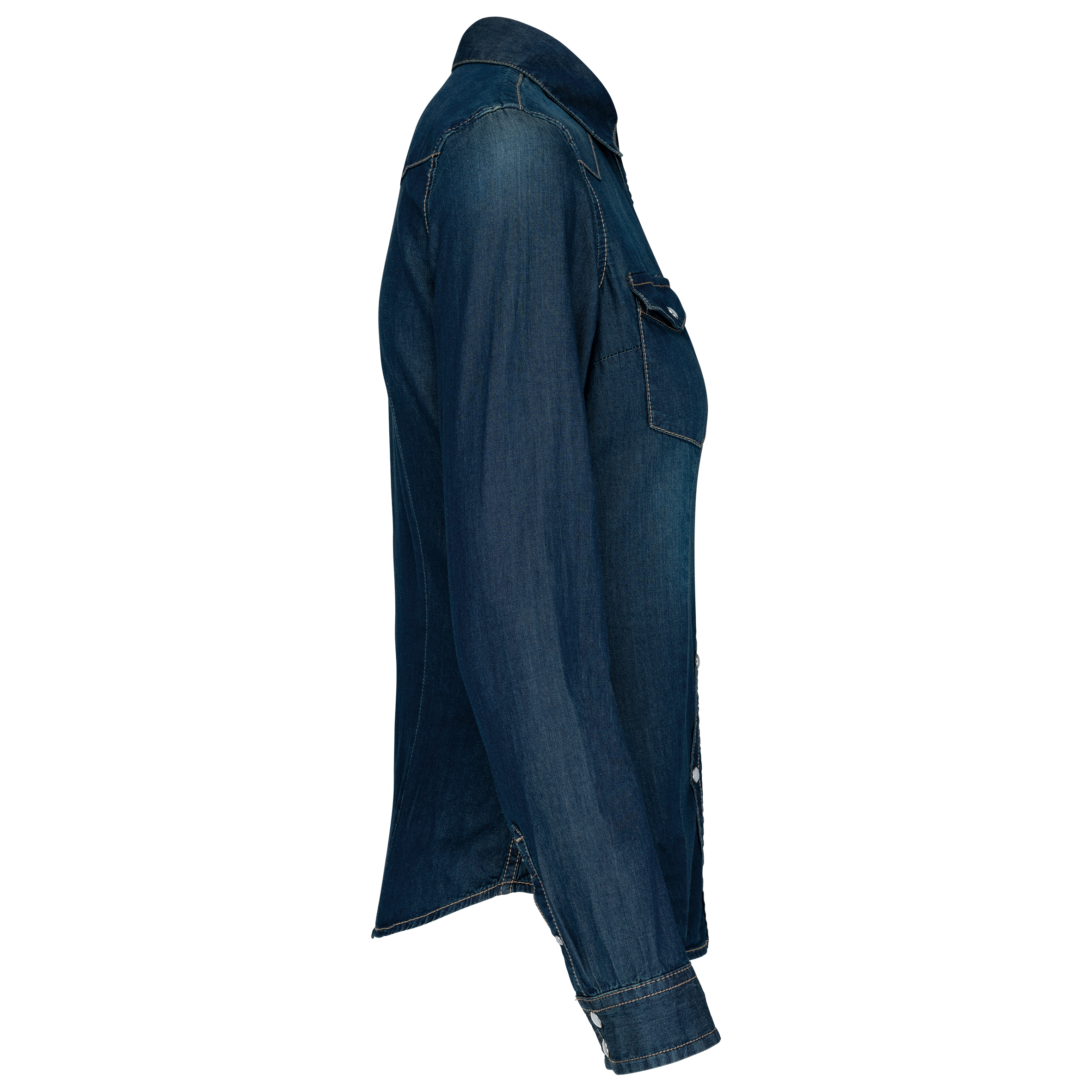 Damen denim-hemd langarm