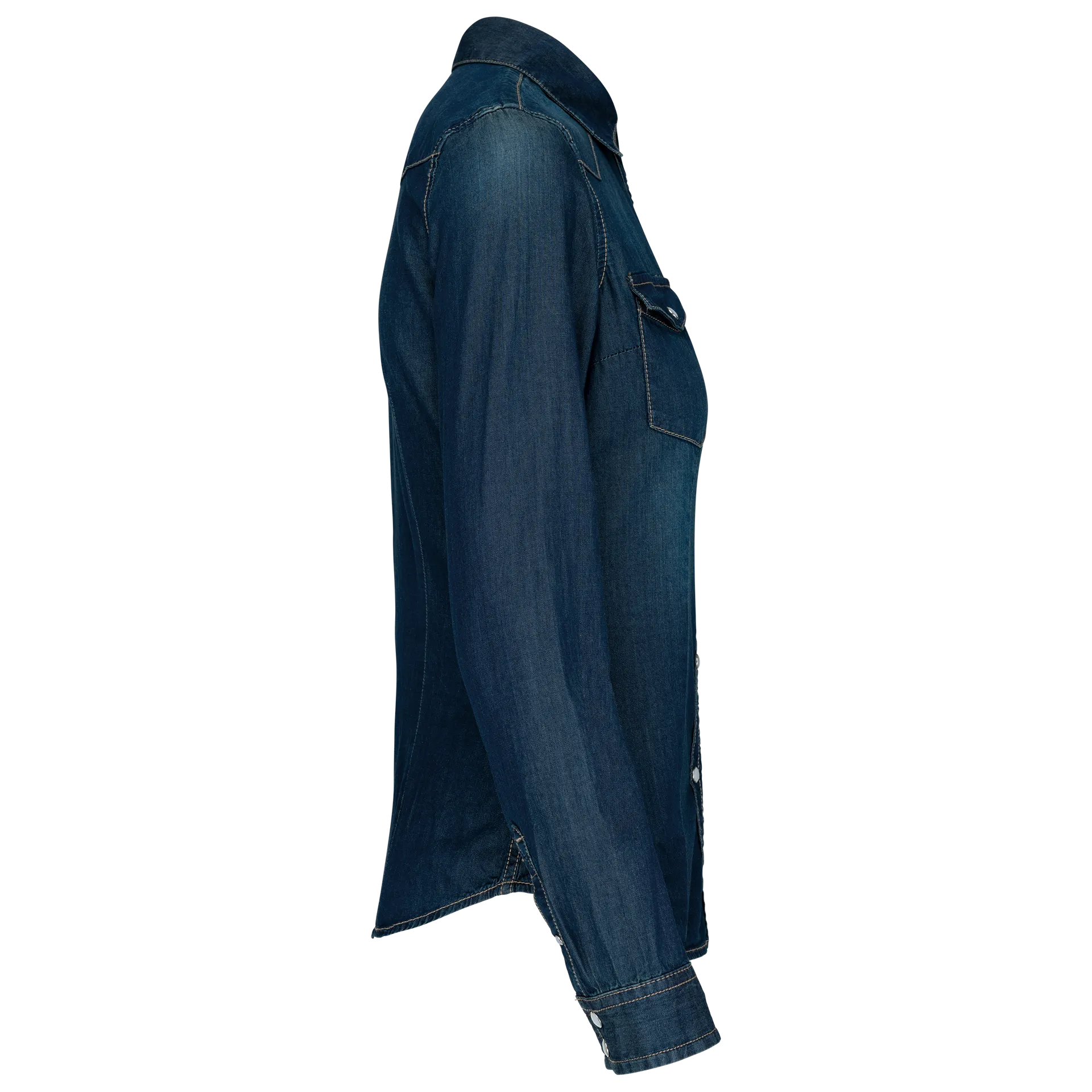 Damen denim-hemd langarm