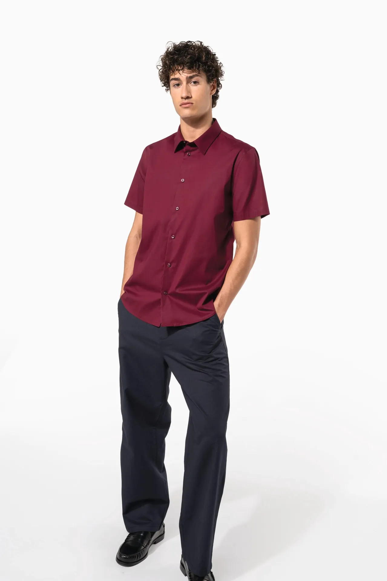 Herren Stretchhemd Kurzarm