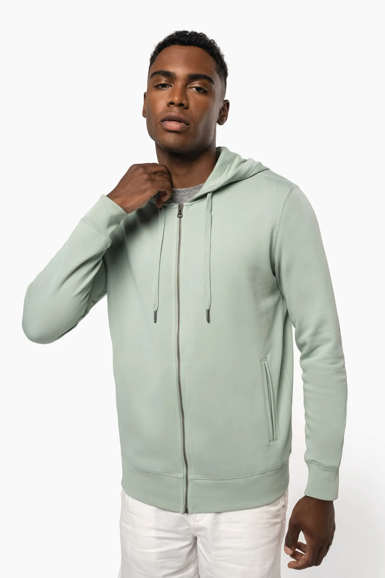 Umweltfreundliches Unisex-Kapuzensweatshirt mit Reißverschluss