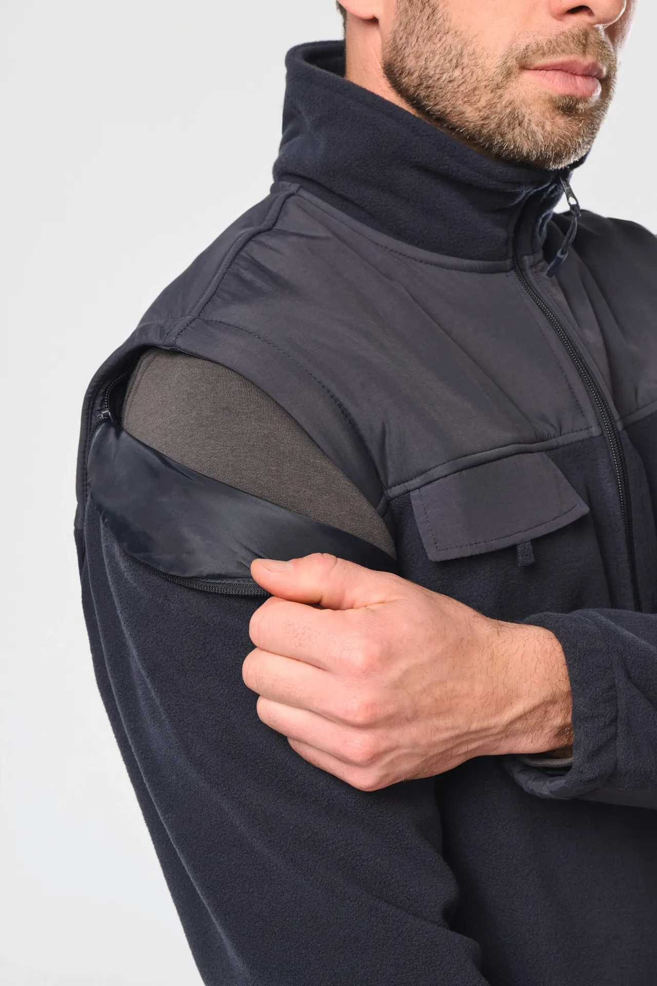 Fleecejacke mit abnehmbaren Ärmeln Herren