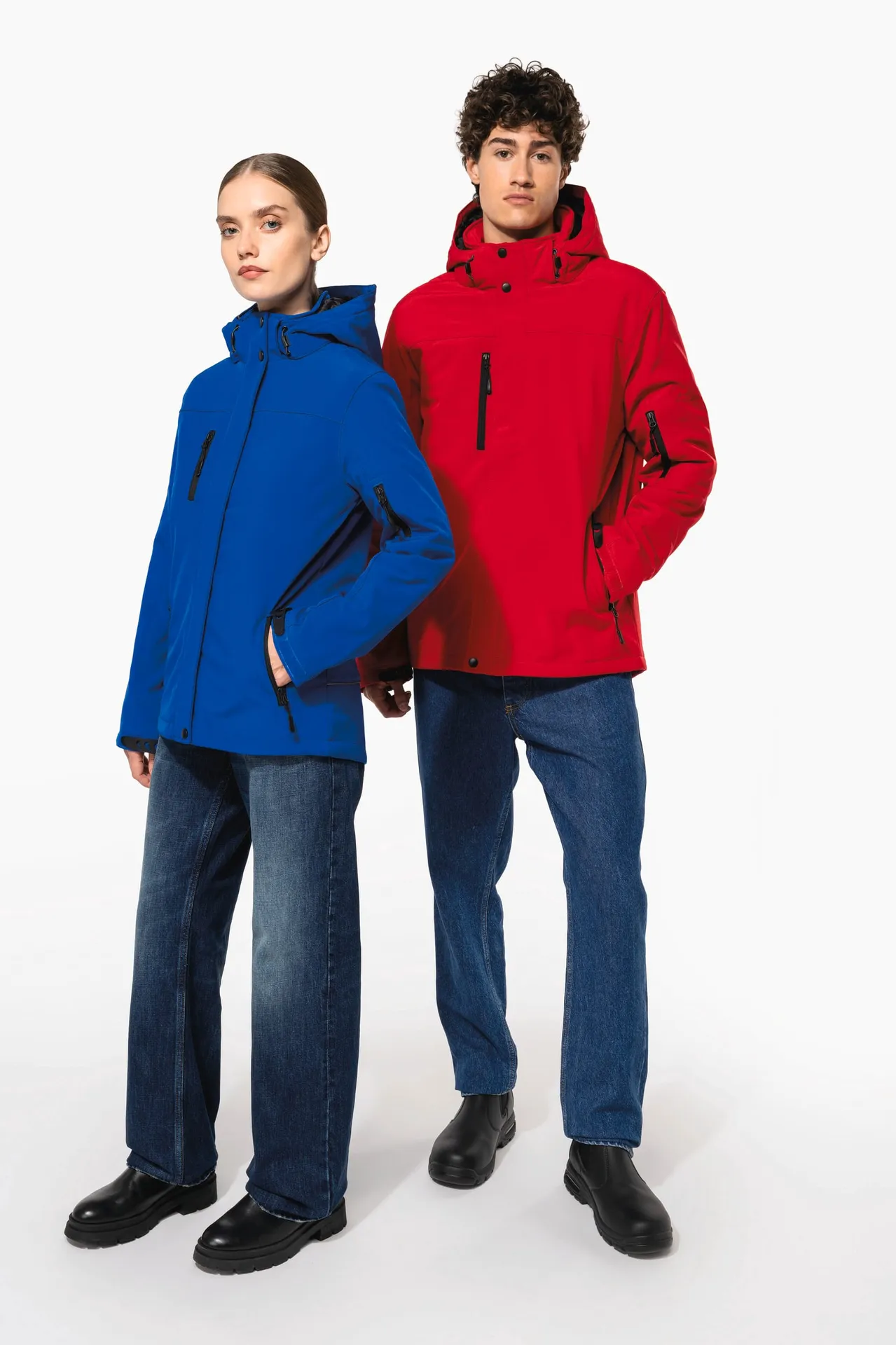 Herrenparka Softshell wattiert mit Kapuze