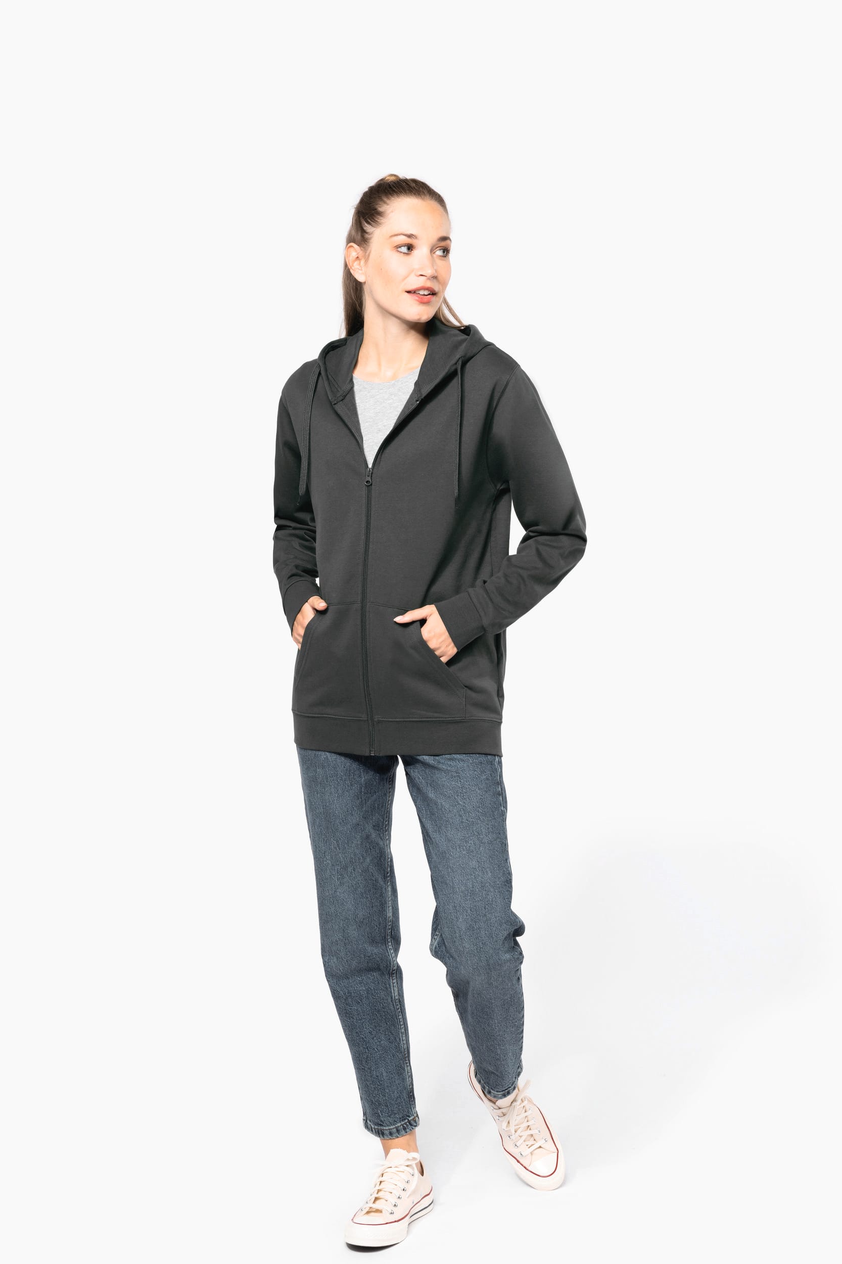 Recyceltes Unisex-Sweatshirt mit Reißverschluss und Kapuze