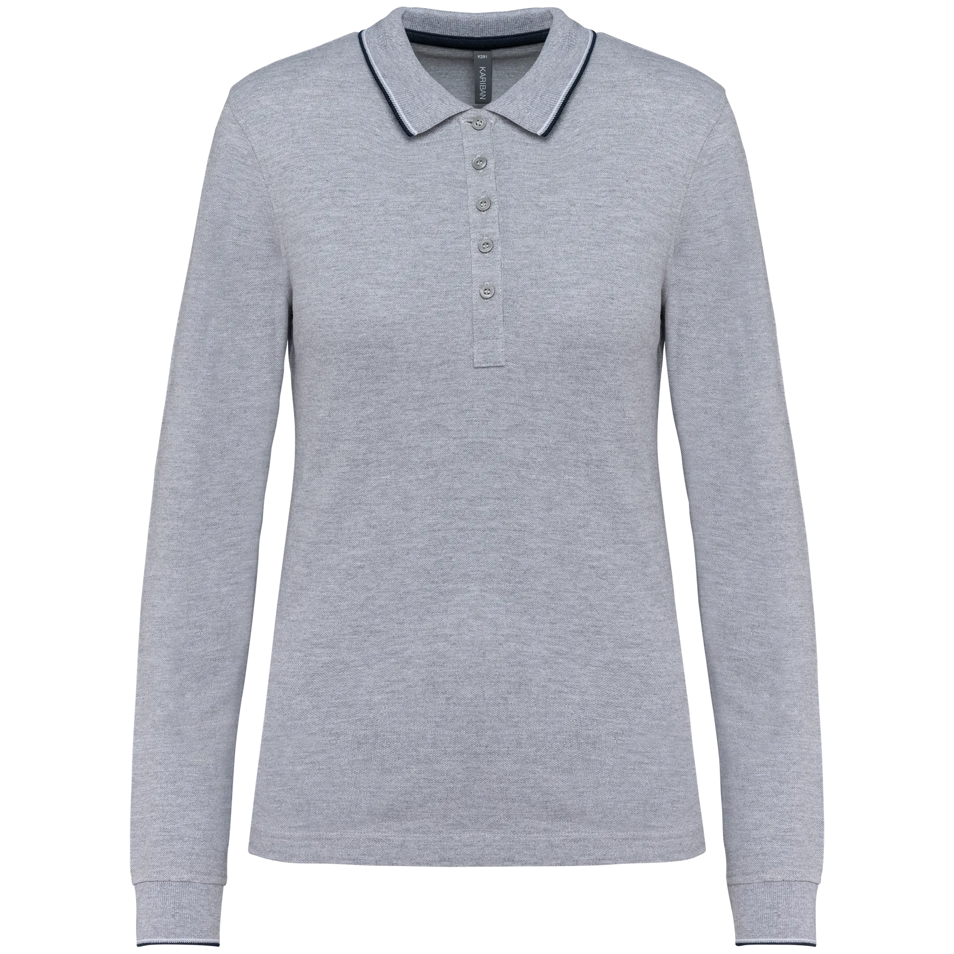 Langarm-Polohemd aus Piqué für Damen