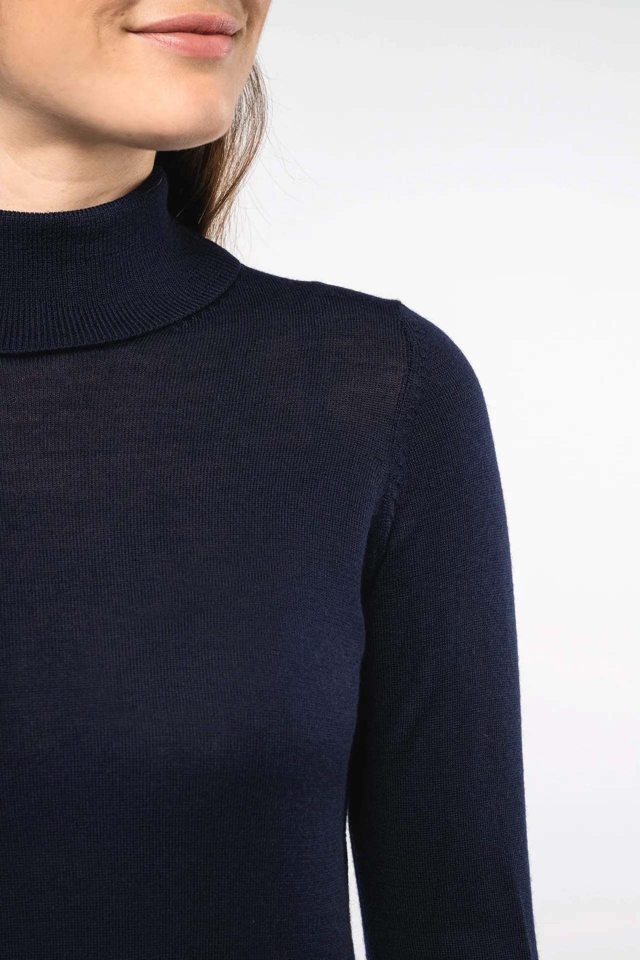 Merino-Damenpullover mit Rollkragen