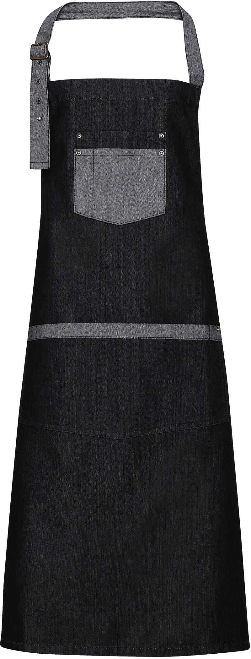 Domain - Contrast denim bib apron