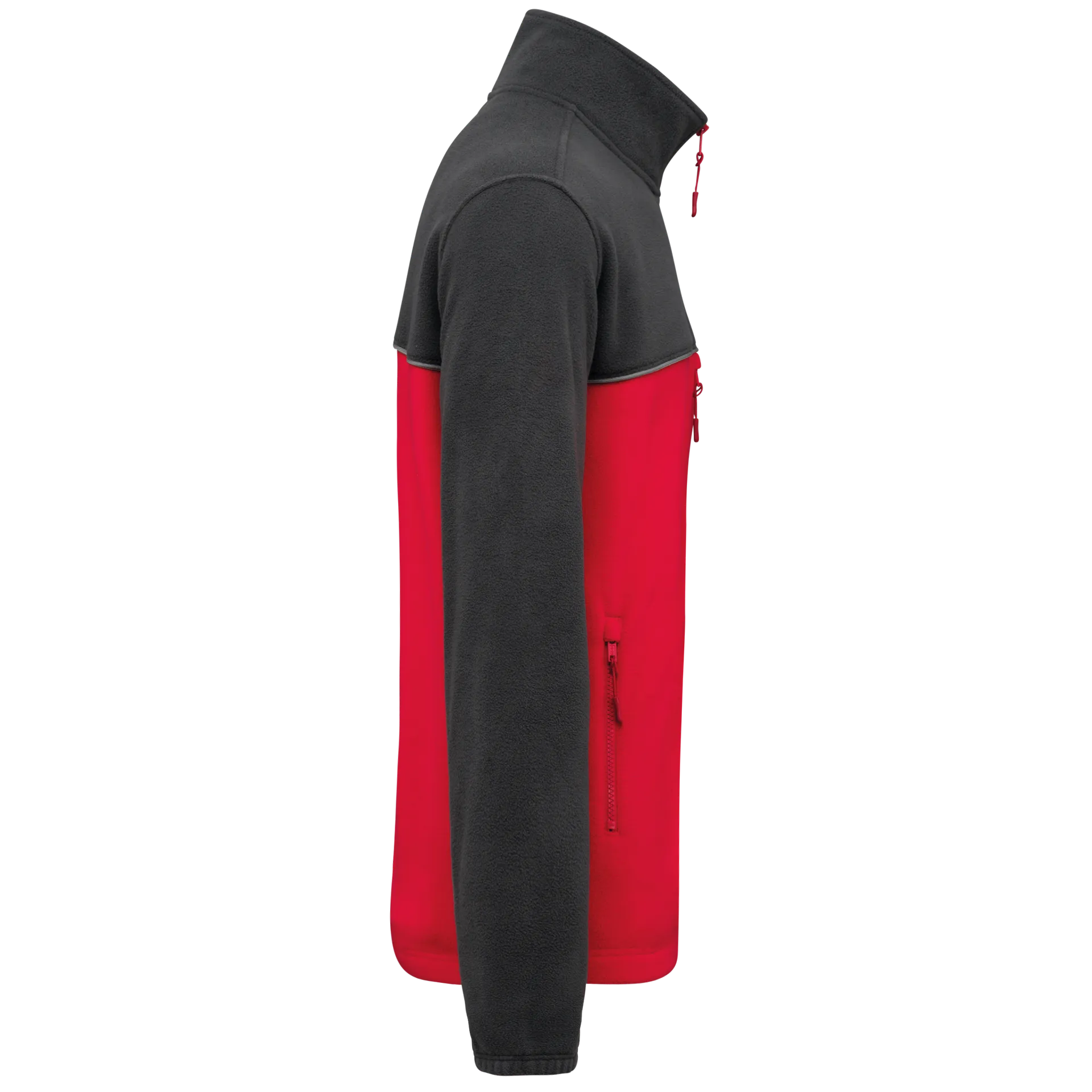 Zweifarbige, umweltfreundliche Unisex-Fleecejacke
