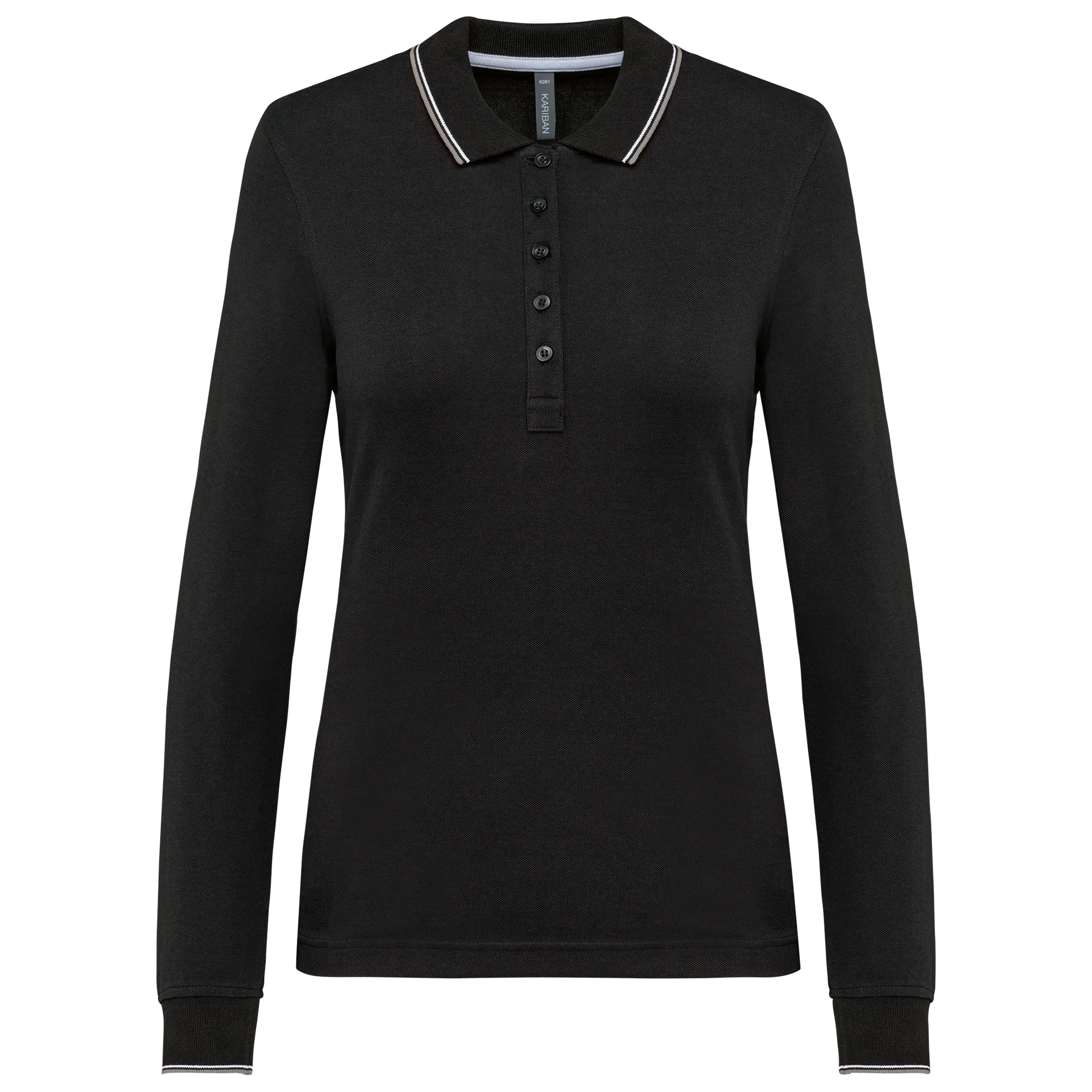 Langarm-Polohemd aus Piqué für Damen