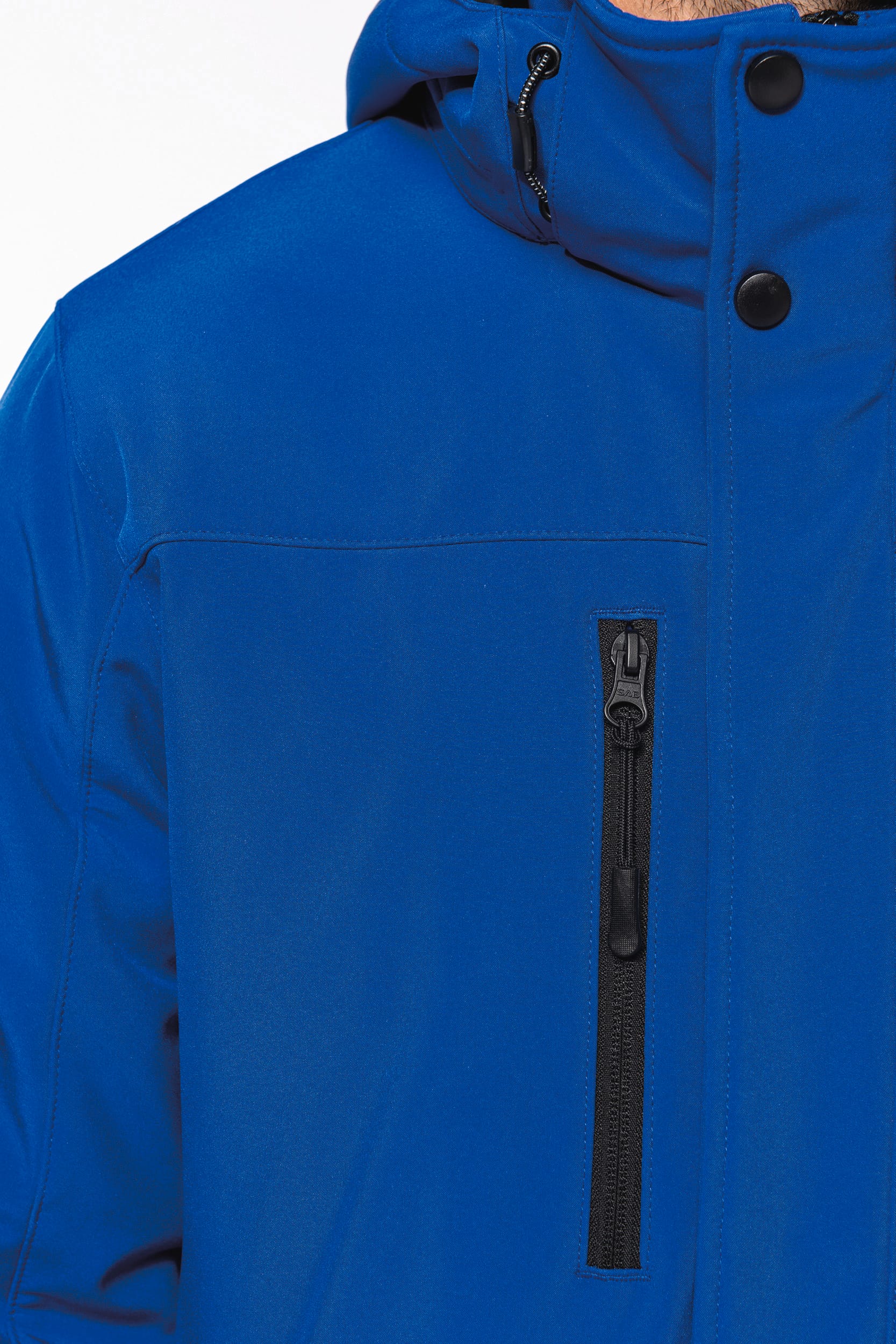 Herrenparka Softshell wattiert mit Kapuze