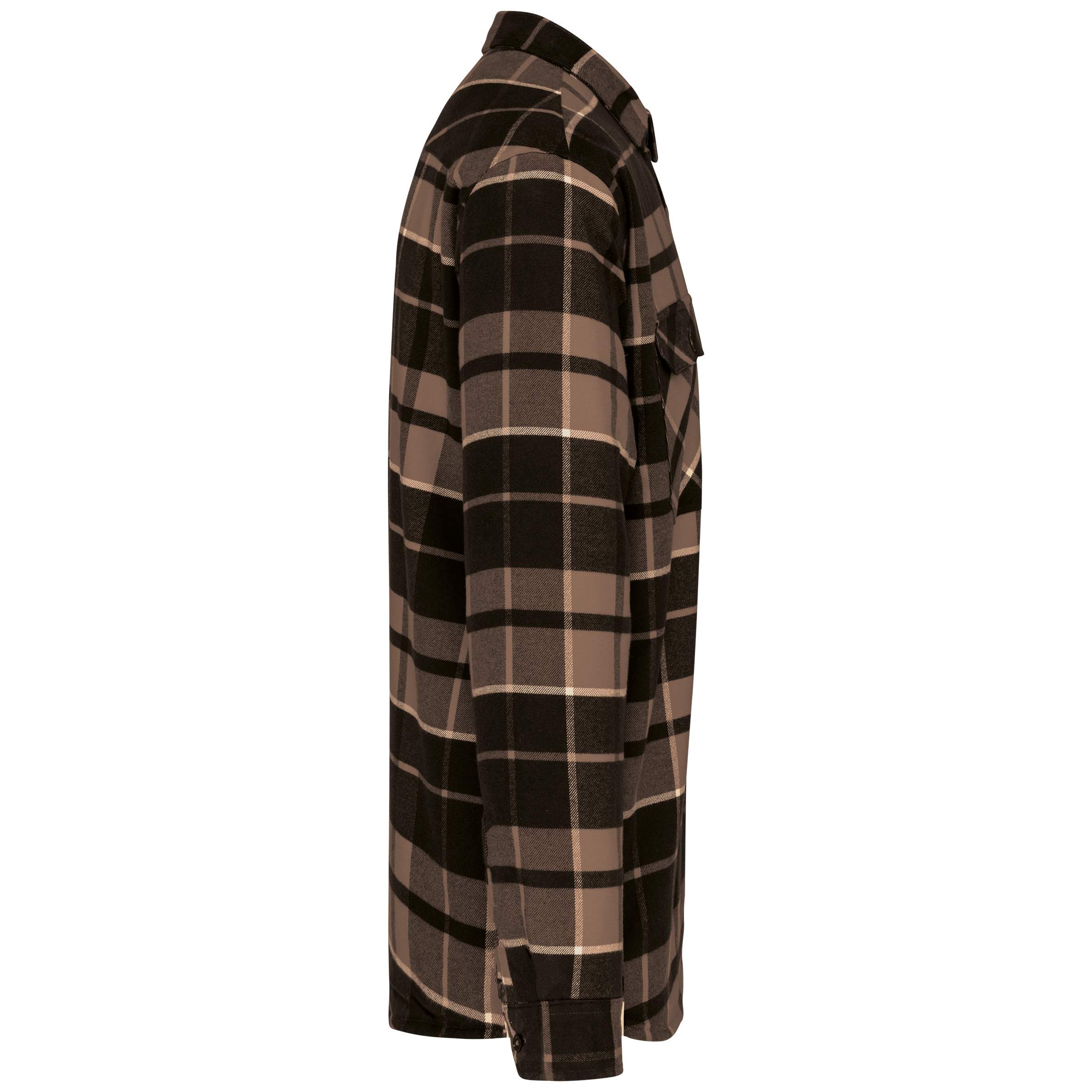 Karo-Hemdjacke mit Sherpa-Futter