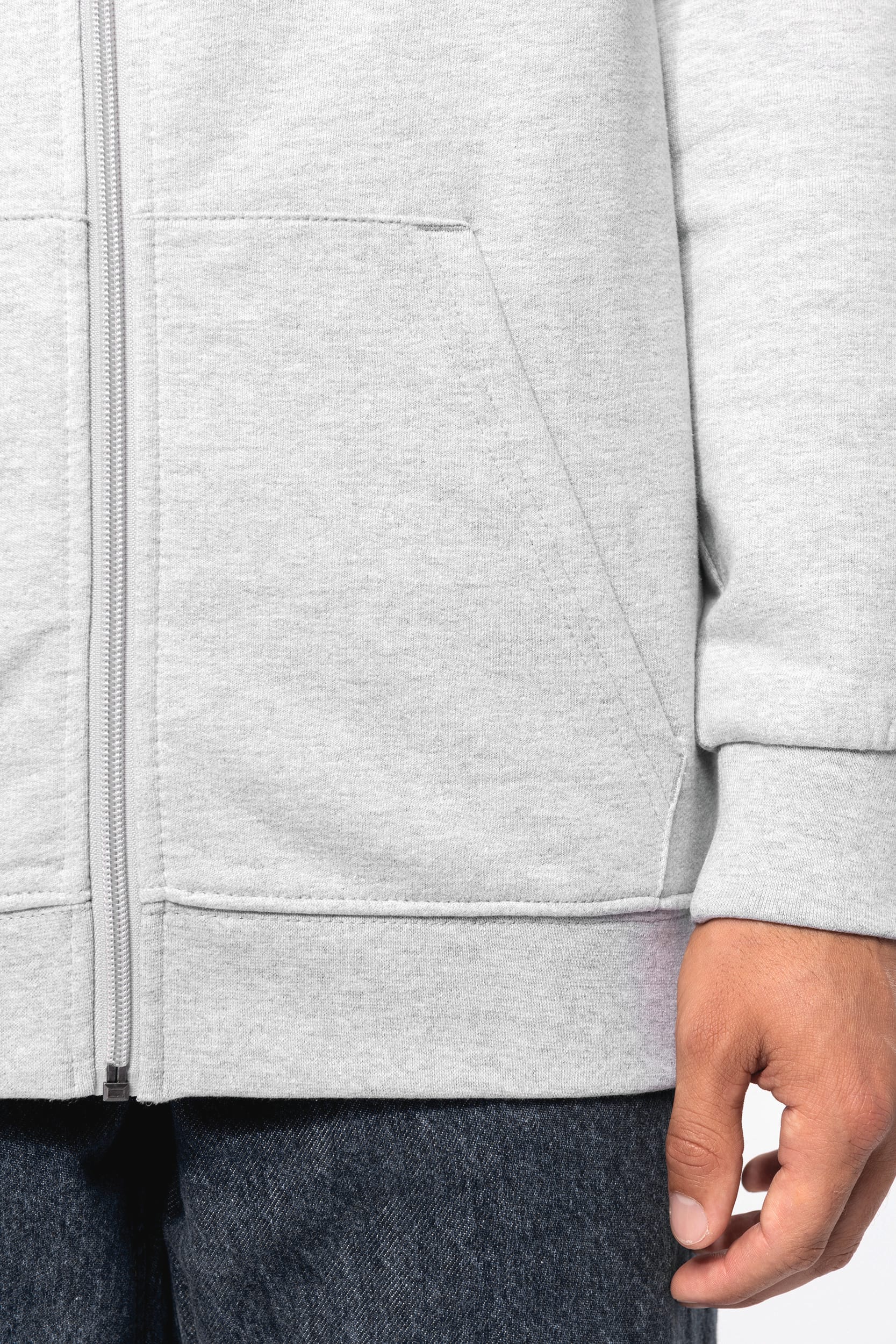 Recyceltes Unisex-Sweatshirt mit Reißverschluss und Kapuze