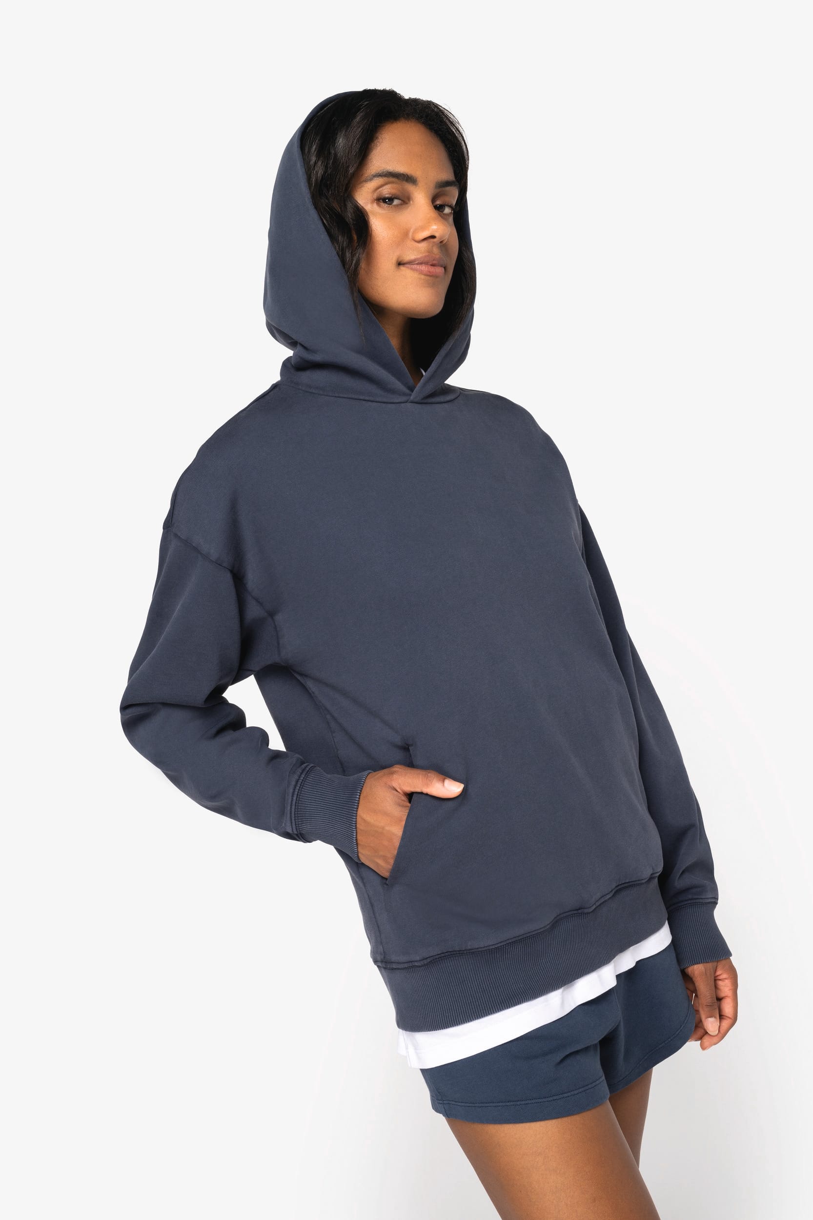 Ausgewaschenes umweltfreundliches Oversize Unisex-Kapuzensweatshirt Ausgewaschenes umweltfreundliches Oversize Unisex-Kapuzensweatshirt
