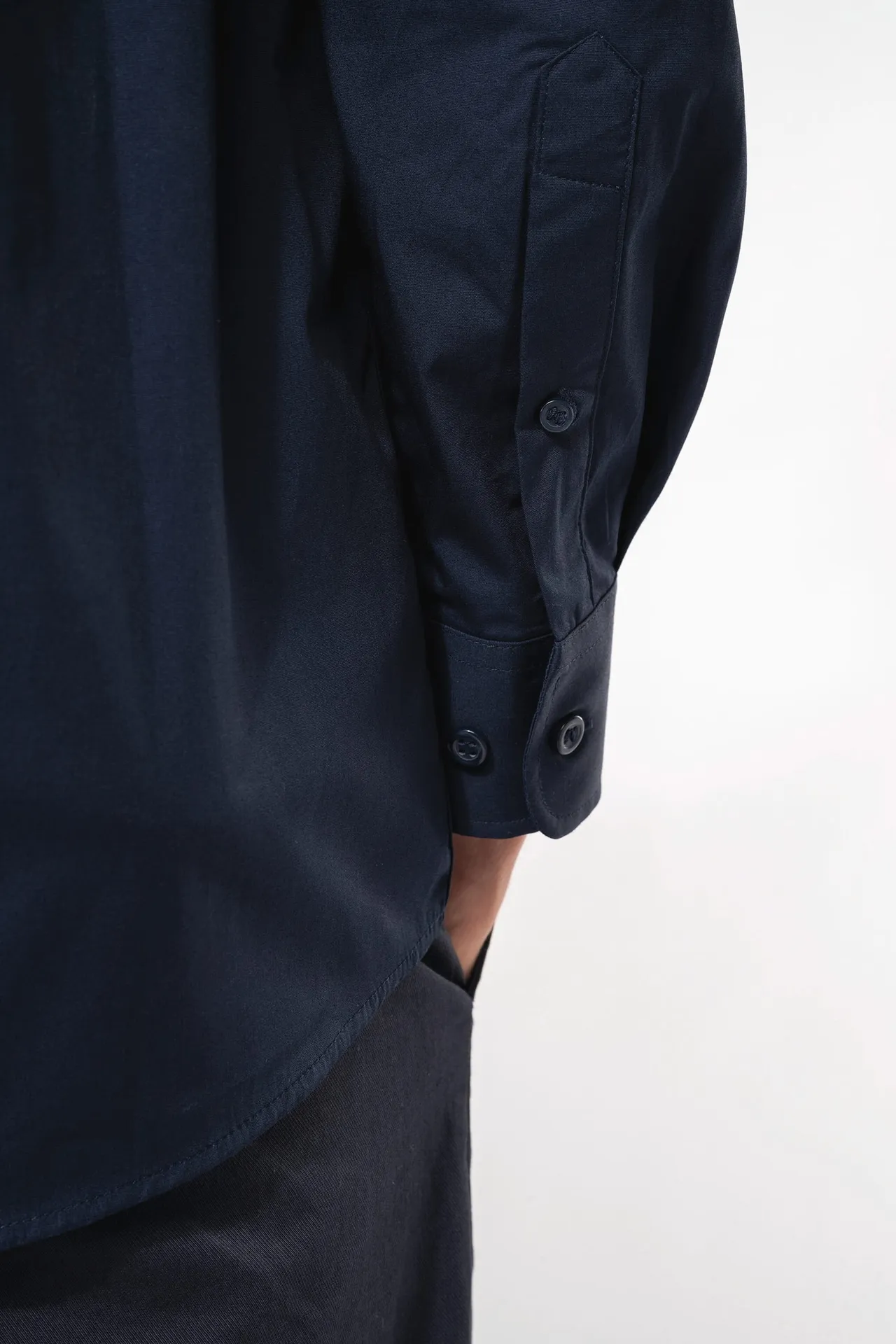 Langärmeliges Popeline-Herrenhemd