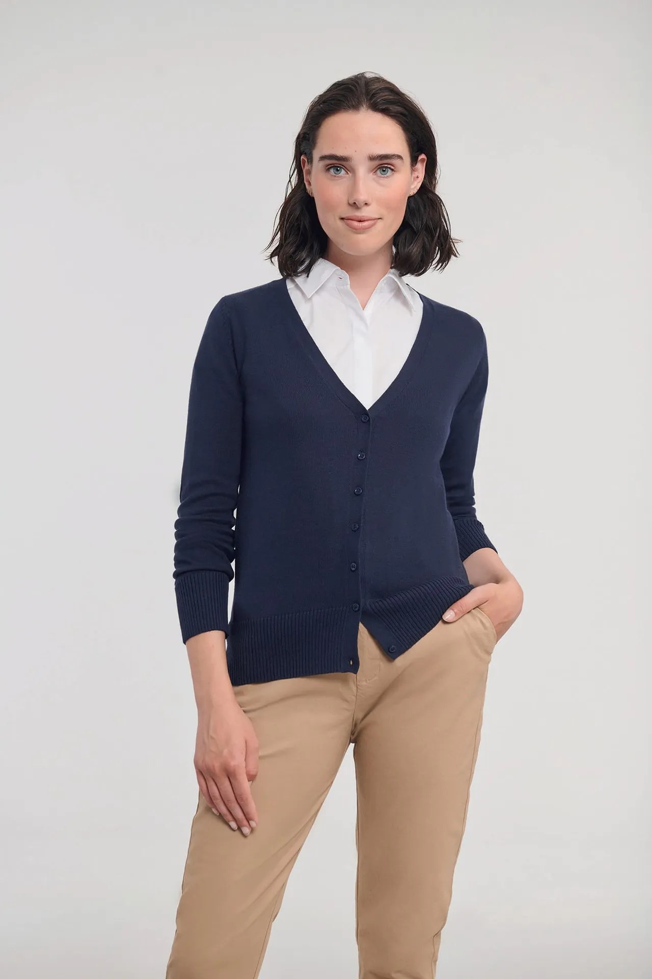 Ladies' V-neck Knitted Cardigan