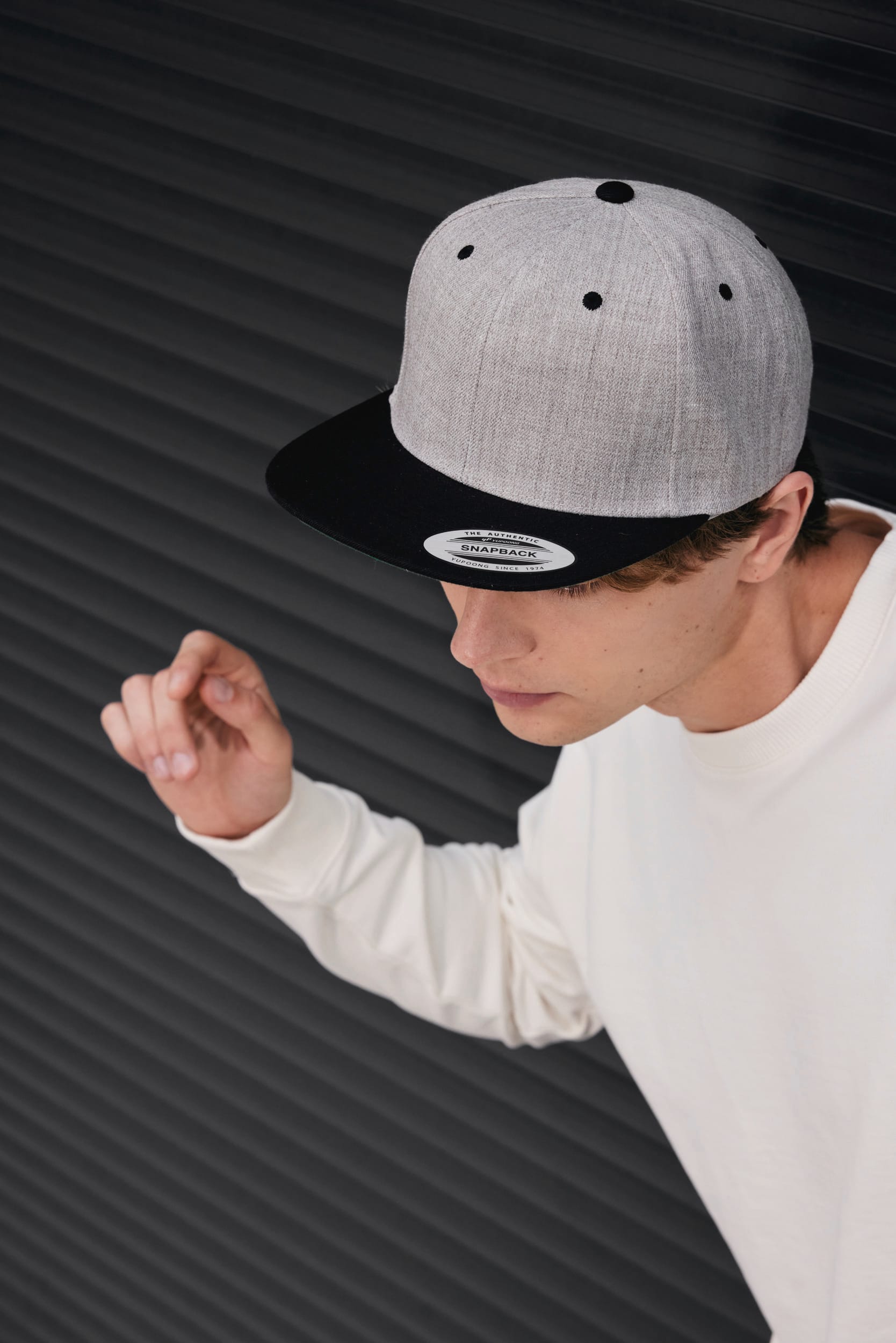 6-Panel-Kappe, flacher Schirm