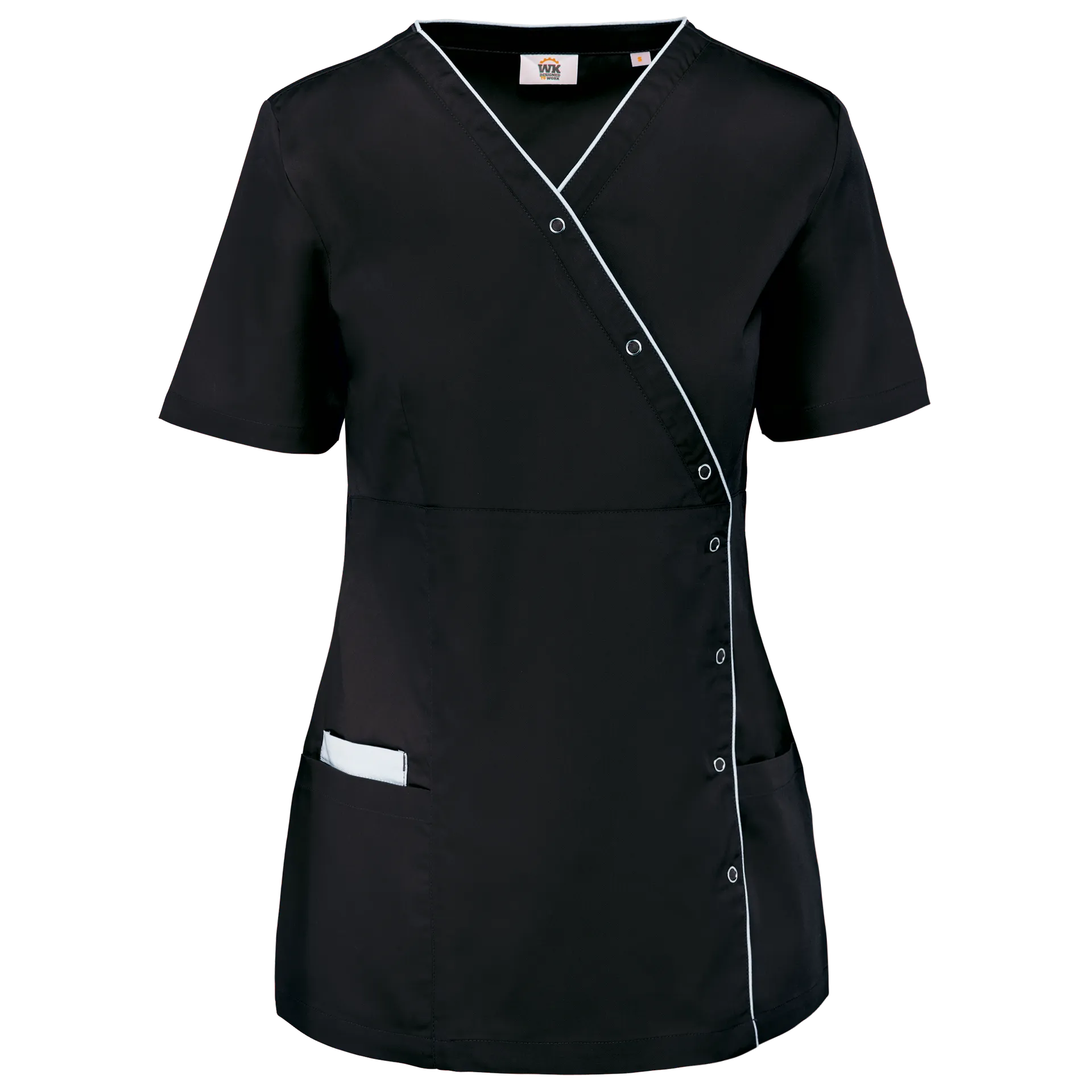 Damenkittel aus Baumwollpolyester mit Druckknöpfen