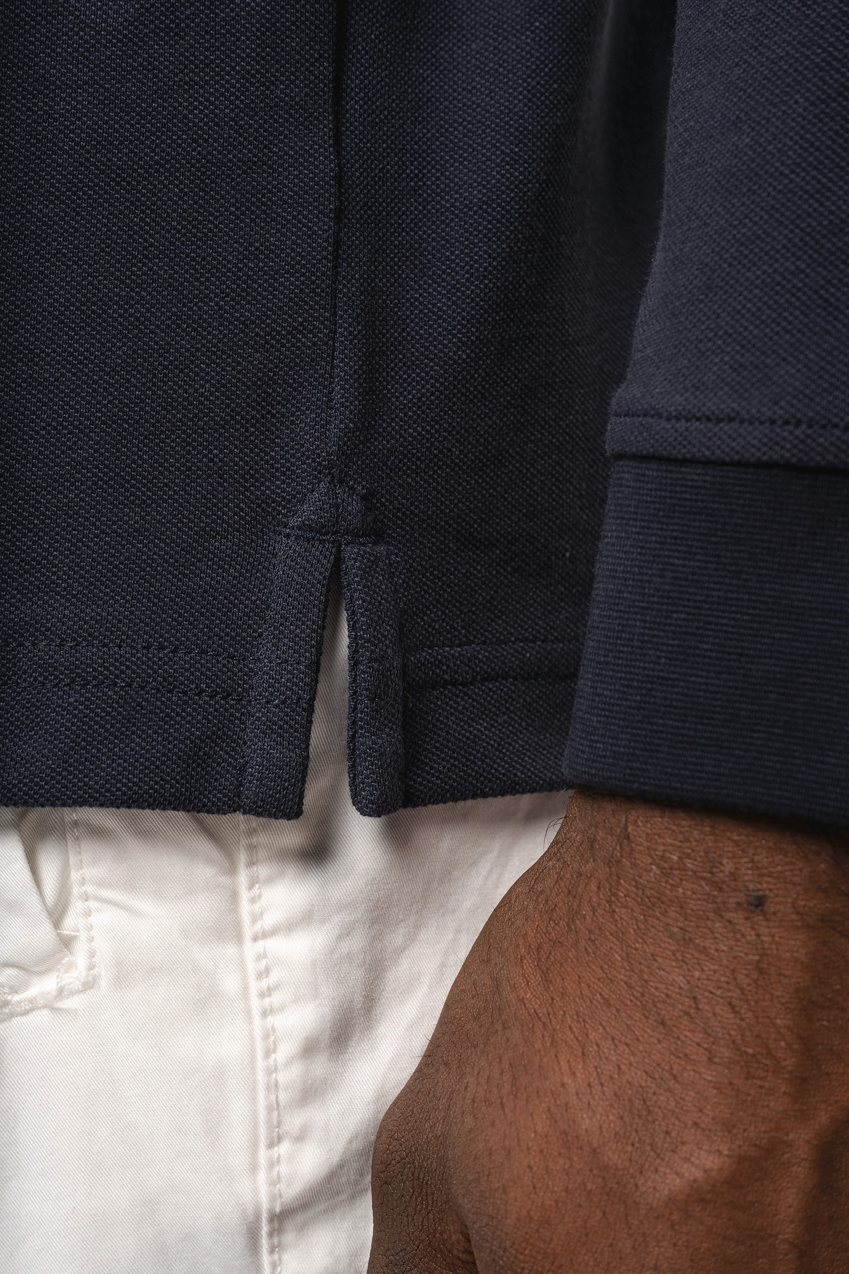 Herren Piqué-Polohemd lange Ärmel Bio-180