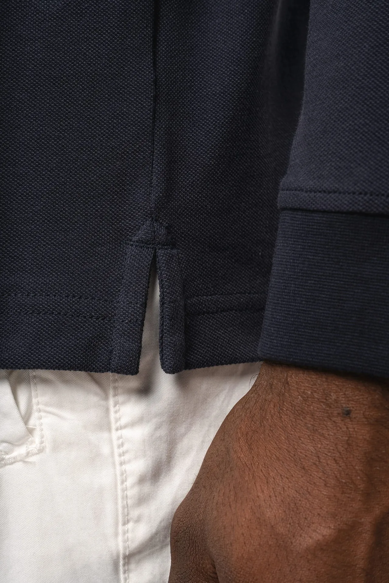 Herren Piqué-Polohemd lange Ärmel Bio-180