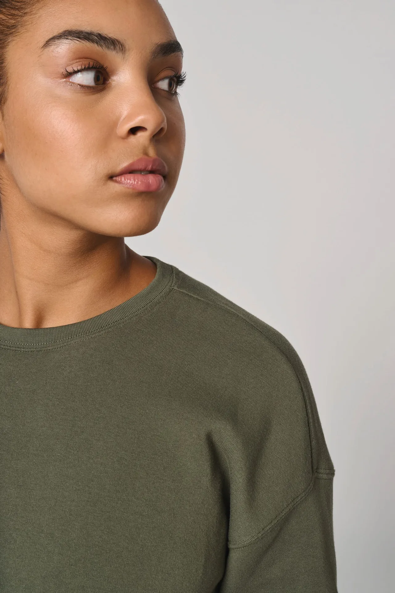 Damen Cropped-Sweatshirt mit Rundhalsausschnitt