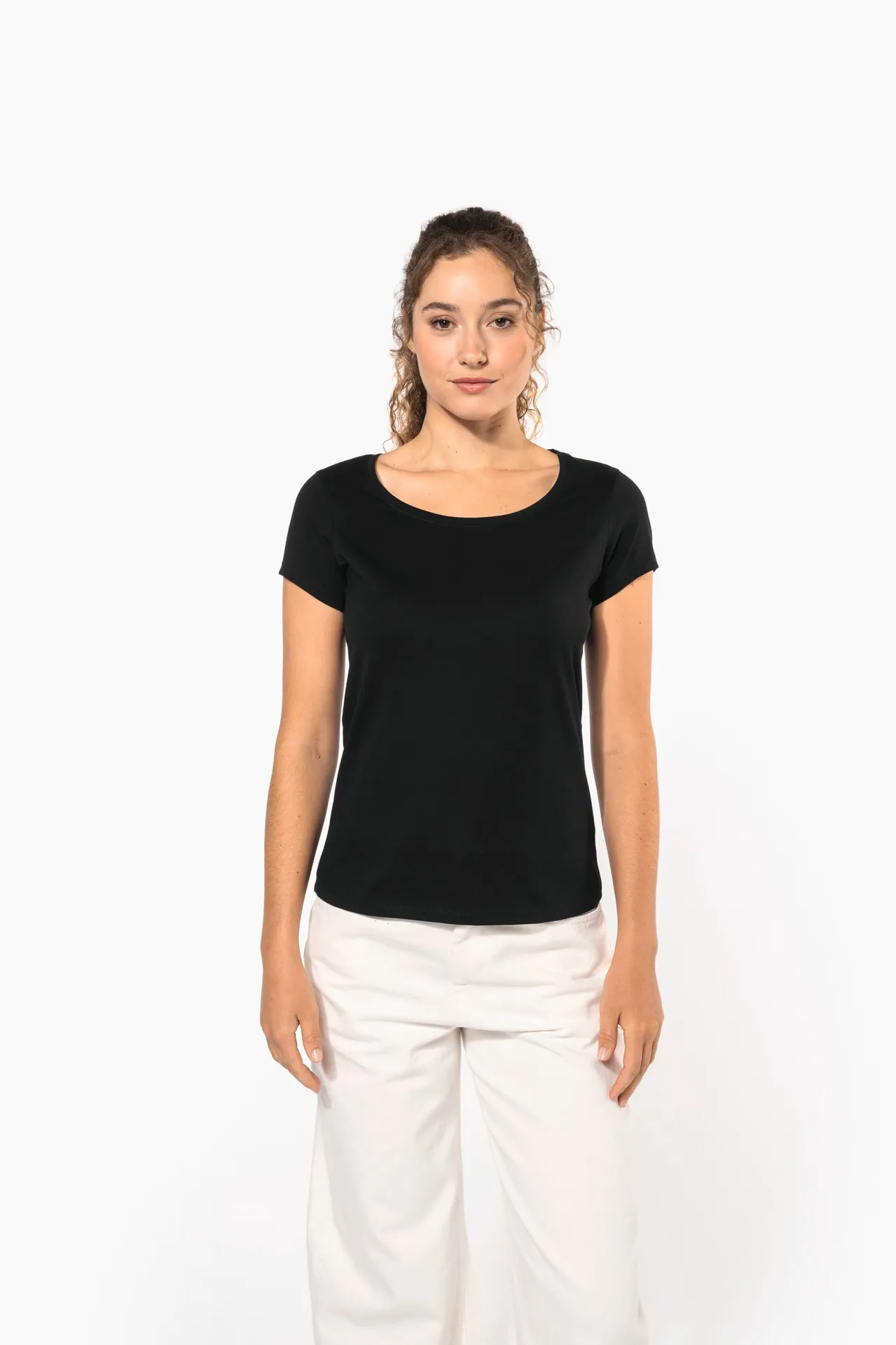 Ladies’ boat neck short-sleeved T-shirt