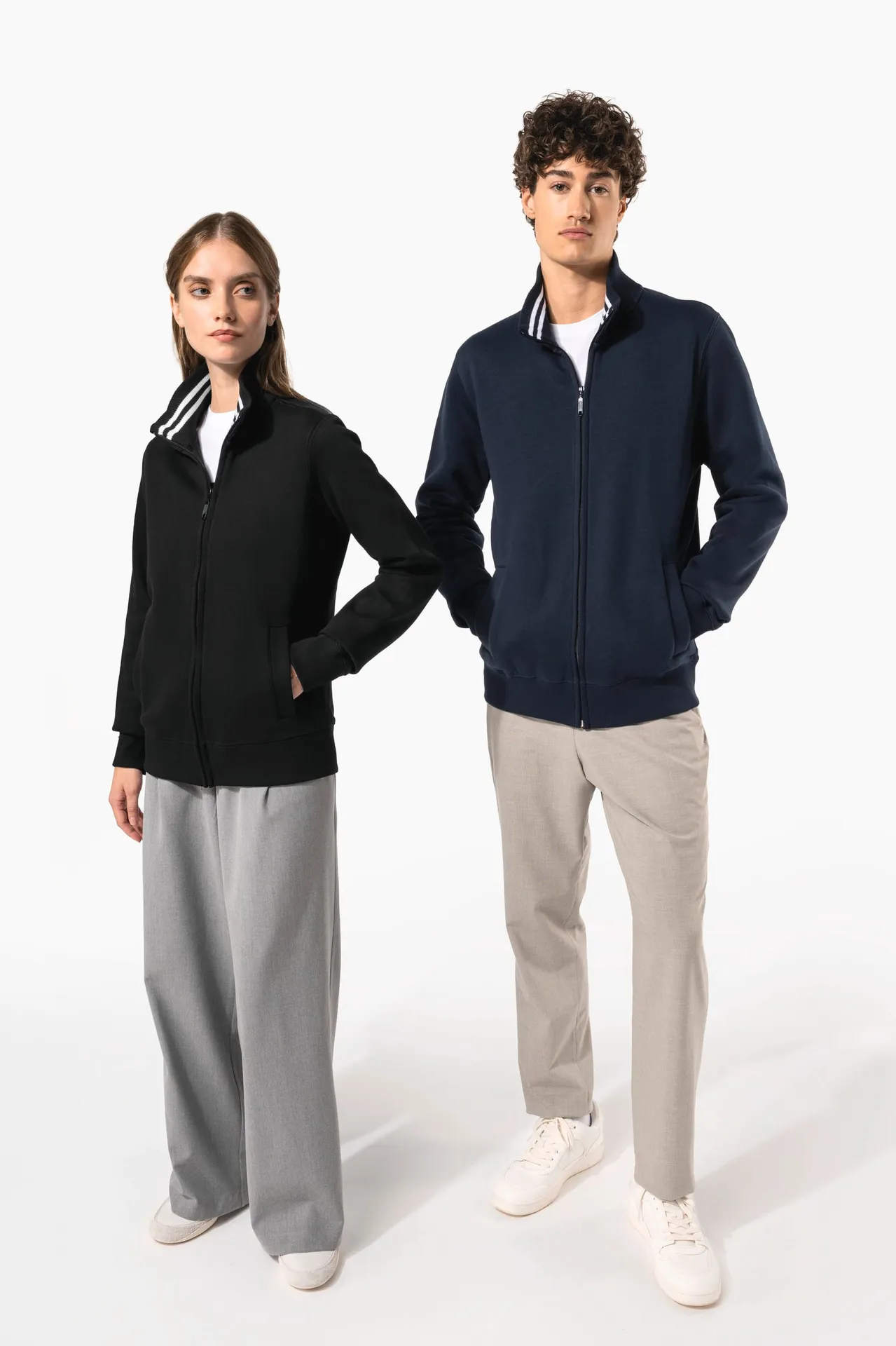 Herren Fleece-Sweater mit Reißverschluss