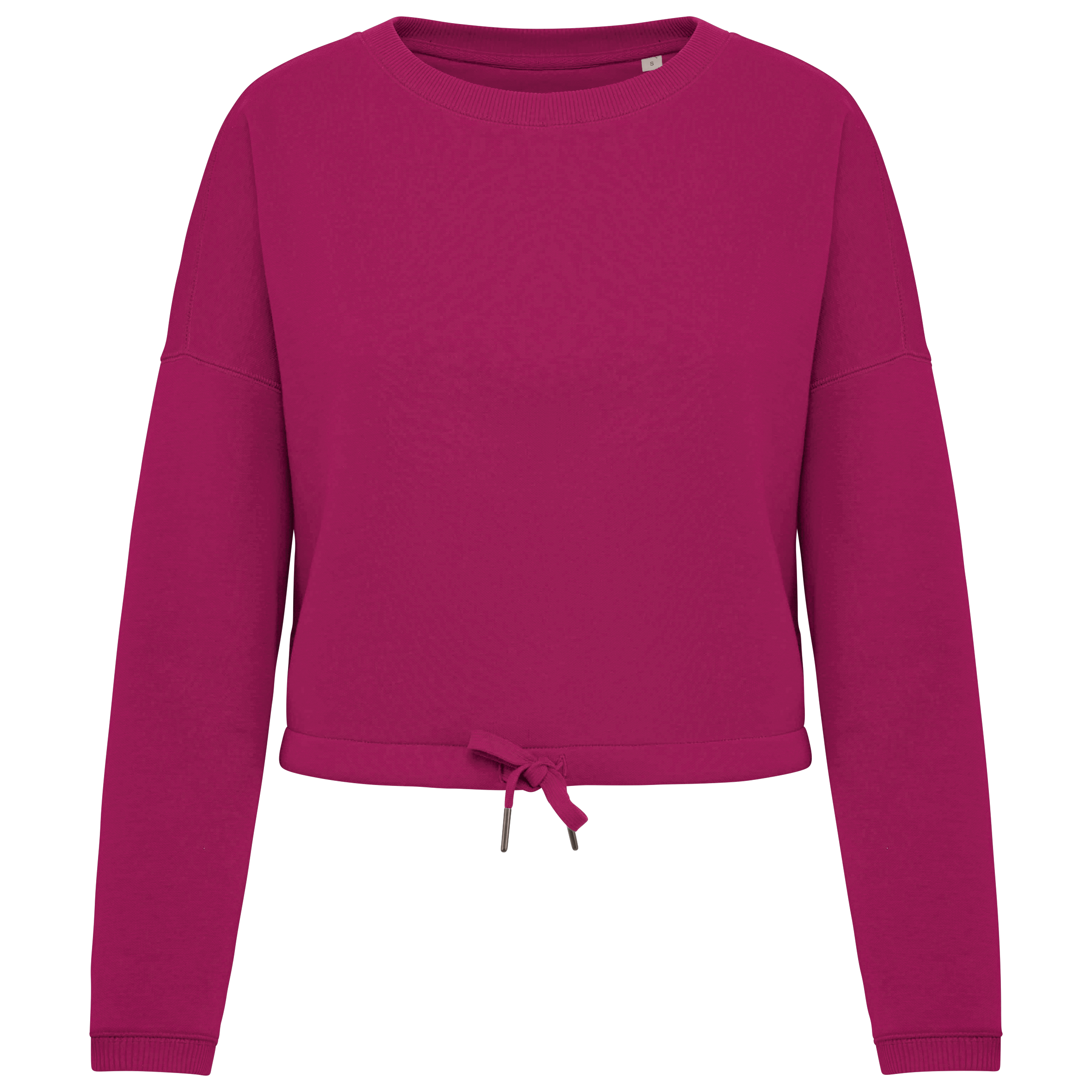Umweltfreundliches cropped Oversize Damen Sweatshirt mit Rundhalsausschnitt
