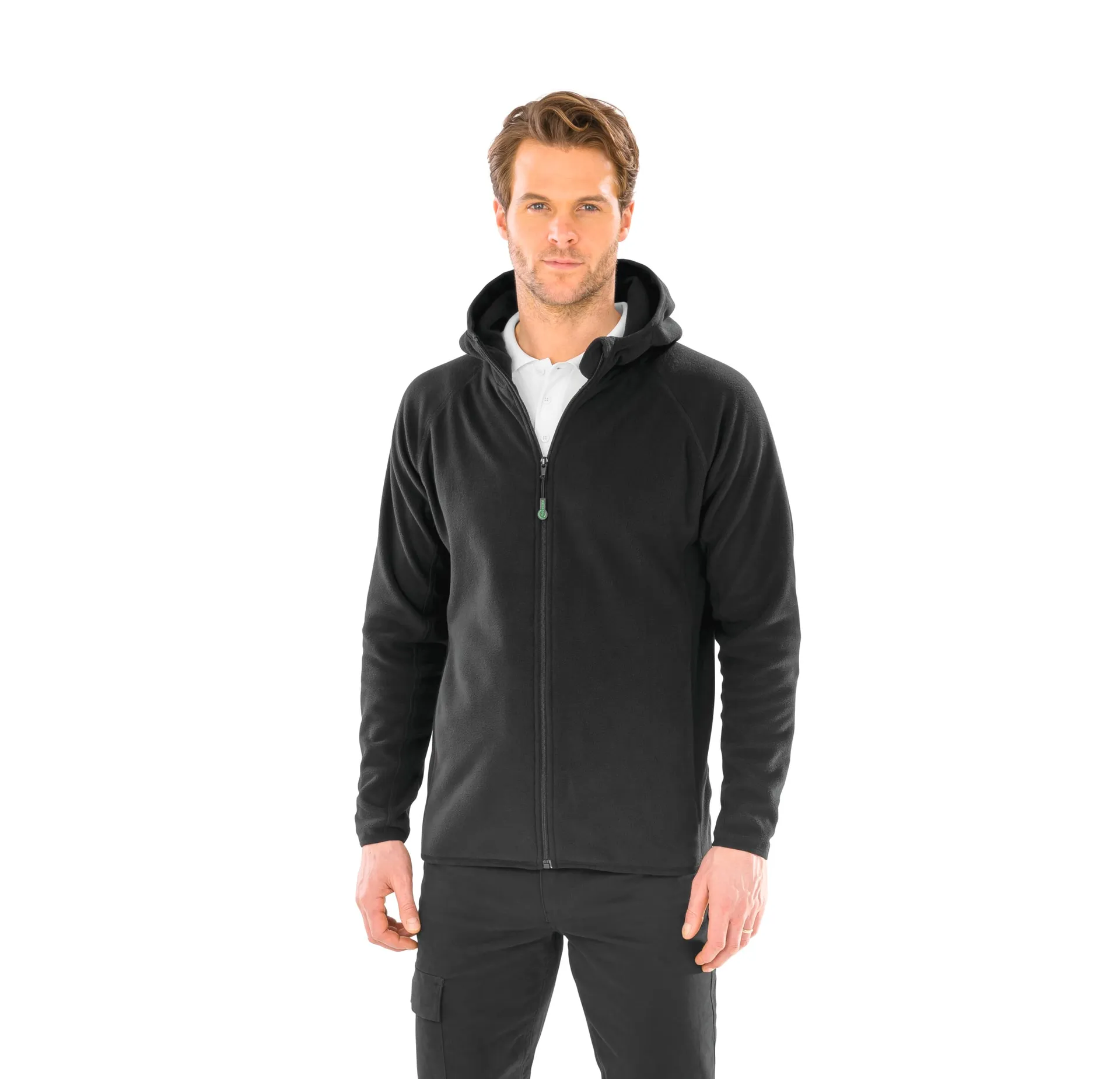 Kapuzenjacke aus recyceltem Mikrofleece