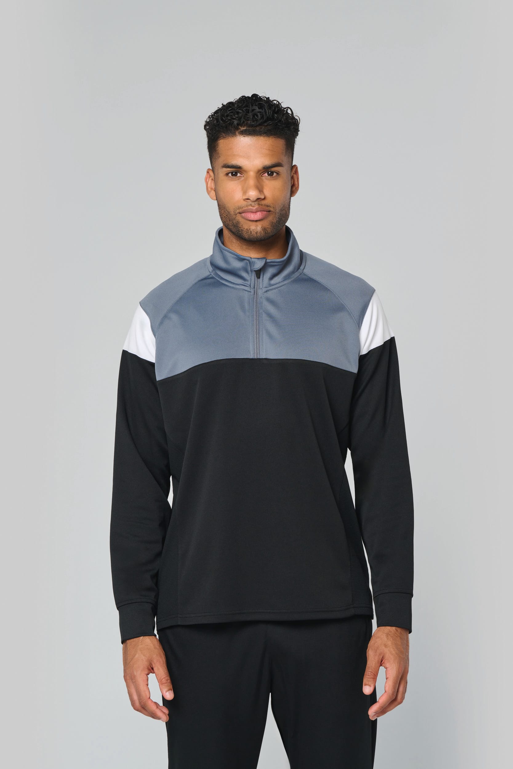 Unisex Trainings-Sweatshirt mit 1/4 Reißverschluss